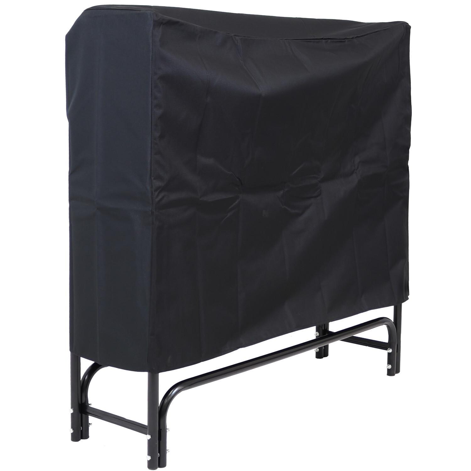 Ultimate Patio SC-QX-4LR-4LRC Firewood Log Rack Log Rack & Black Cover - 4-Foot - With Cover thumbnail