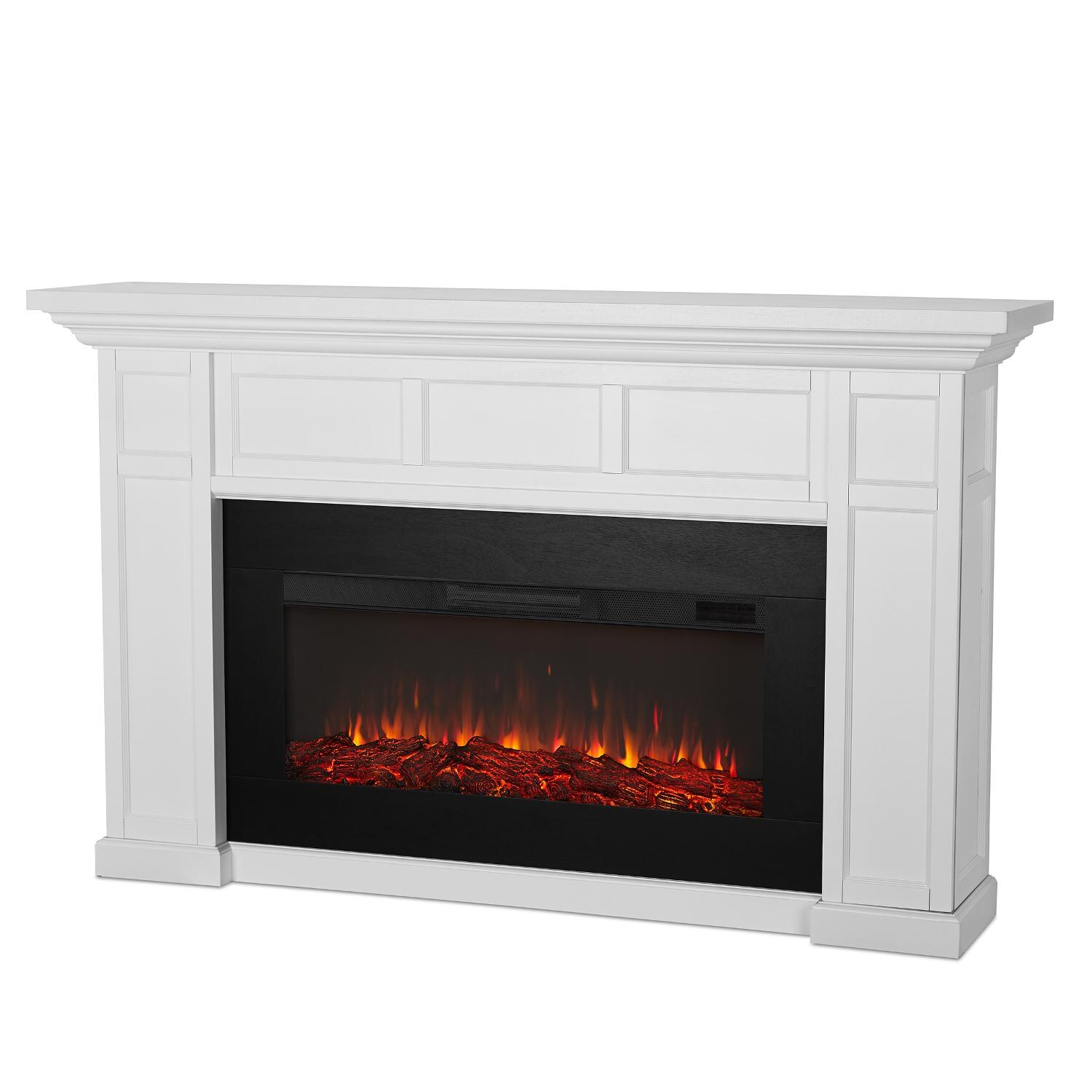 Real Flame 4130E-W Alcott 74-Inch Electric Fireplace With Mantel - White thumbnail