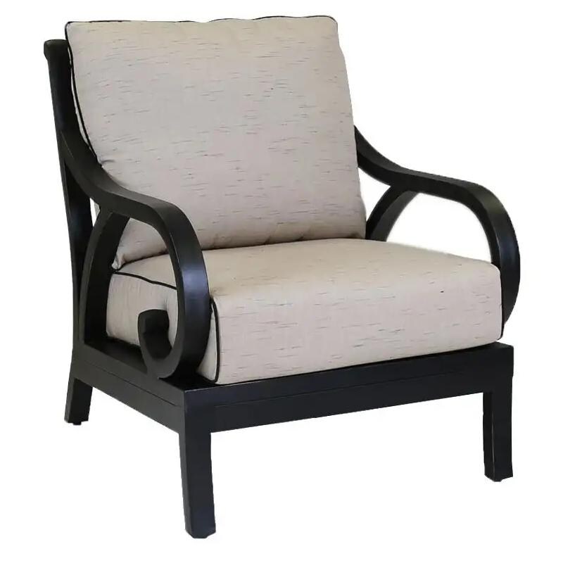 Monterey Aluminum Patio Club Chair W/ Sunbrella Frequency Sand Cushions By Sunset West image