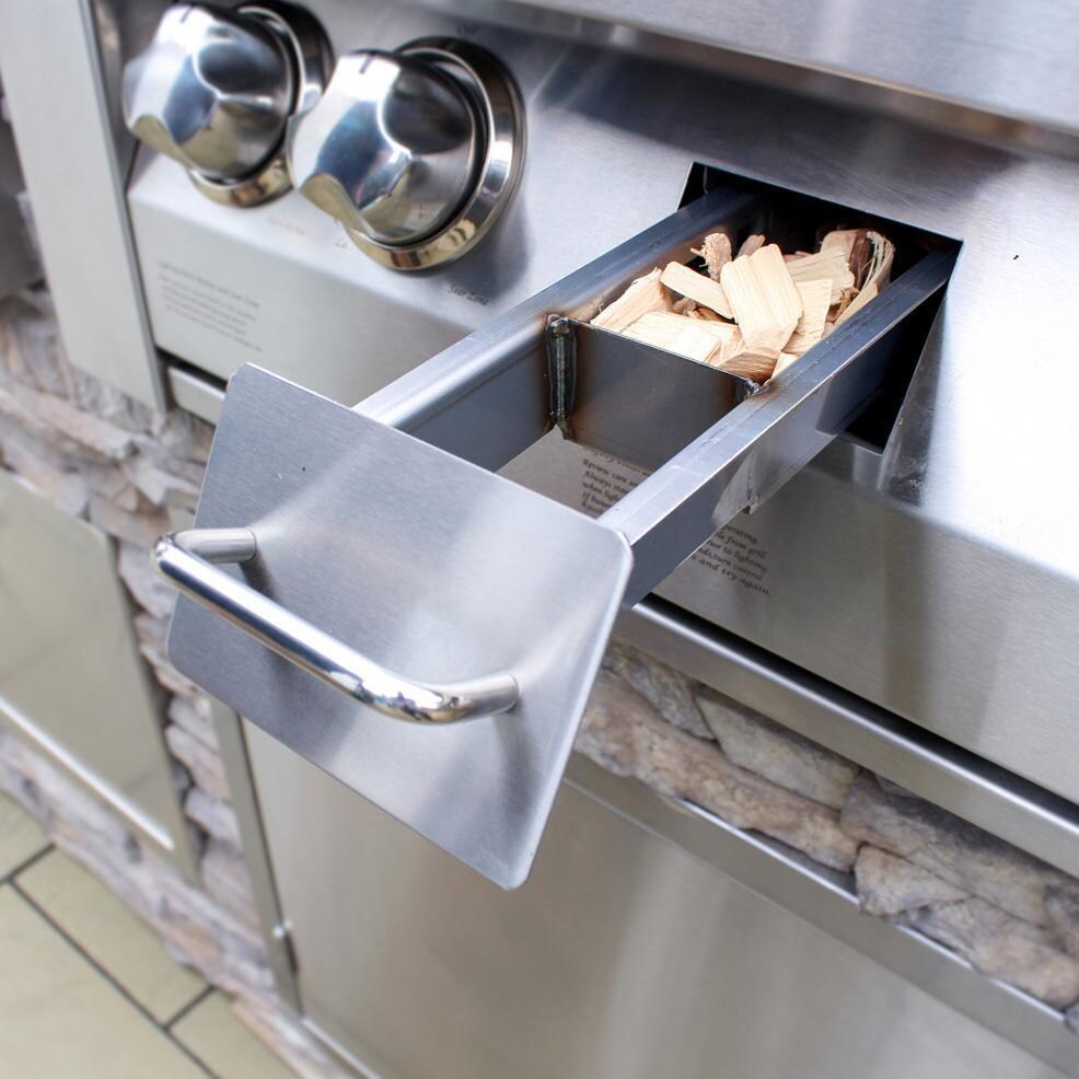 Vintage VBQ42SZG-N-2-KIT 42 Inch Natural Gas Grill with Sear Zone and Deluxe Cart - Wood Chip Tray with Chips - Detail thumbnail