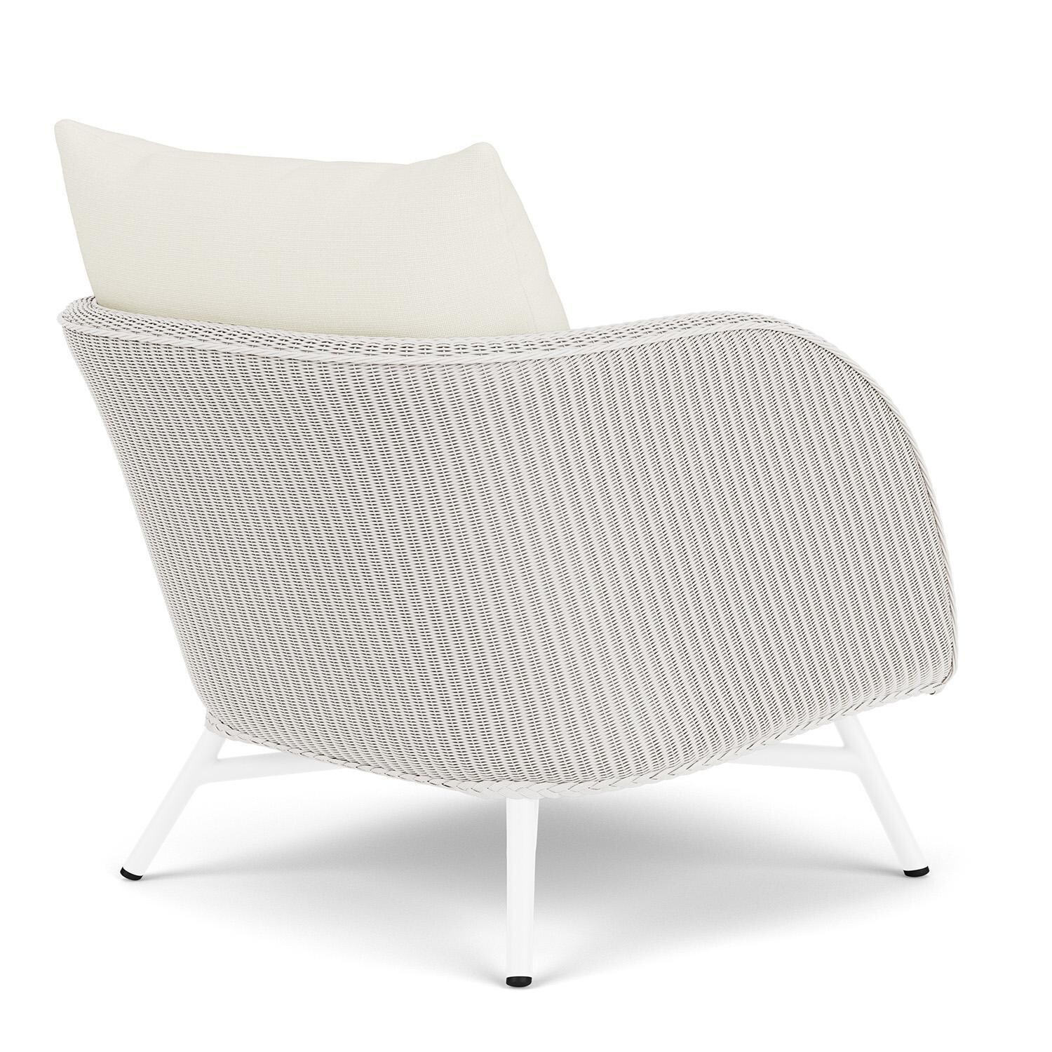 Lloyd Flanders Essence Lounge Chair W/Sailcloth Salt Fabric - White Finish - Back Right thumbnail
