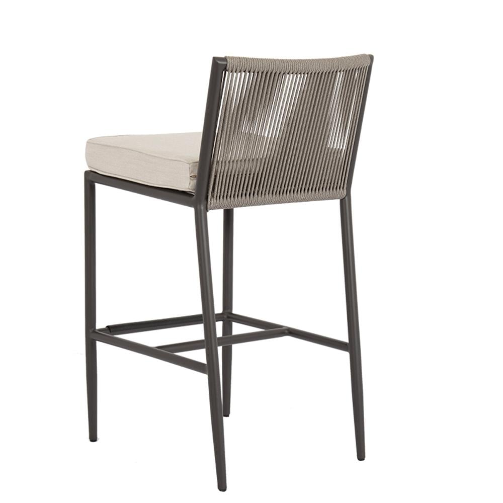 Sunset West - 4601-7C-57005 - Pietra Rope & Aluminum Patio Counter Stool W/ Sunbrella Echo Ash Cushion - Rear View thumbnail