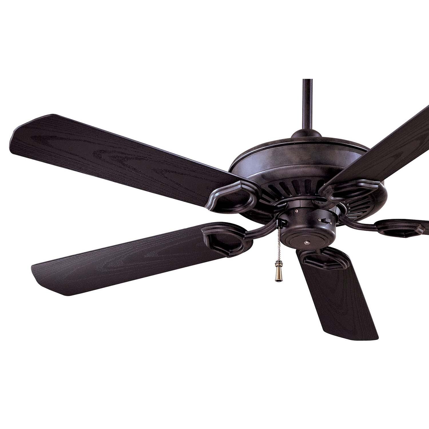 Minka-Aire F589-HT Sundowner 54-Inch 5-Blade Ceiling Fan in Heritage Finish w/ Black Blades - Blades thumbnail