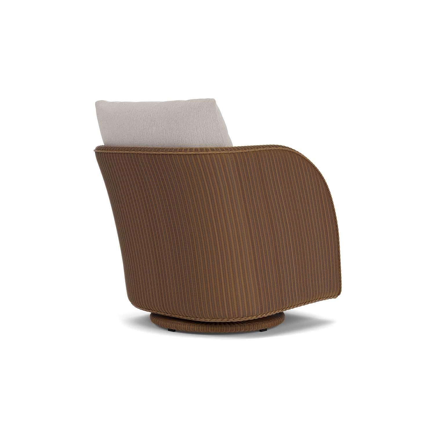 Lloyd Flanders Essence Swivel Glider Lounge Chair W/Remy Cloud Fabric - Hickory Finish - Back Right thumbnail