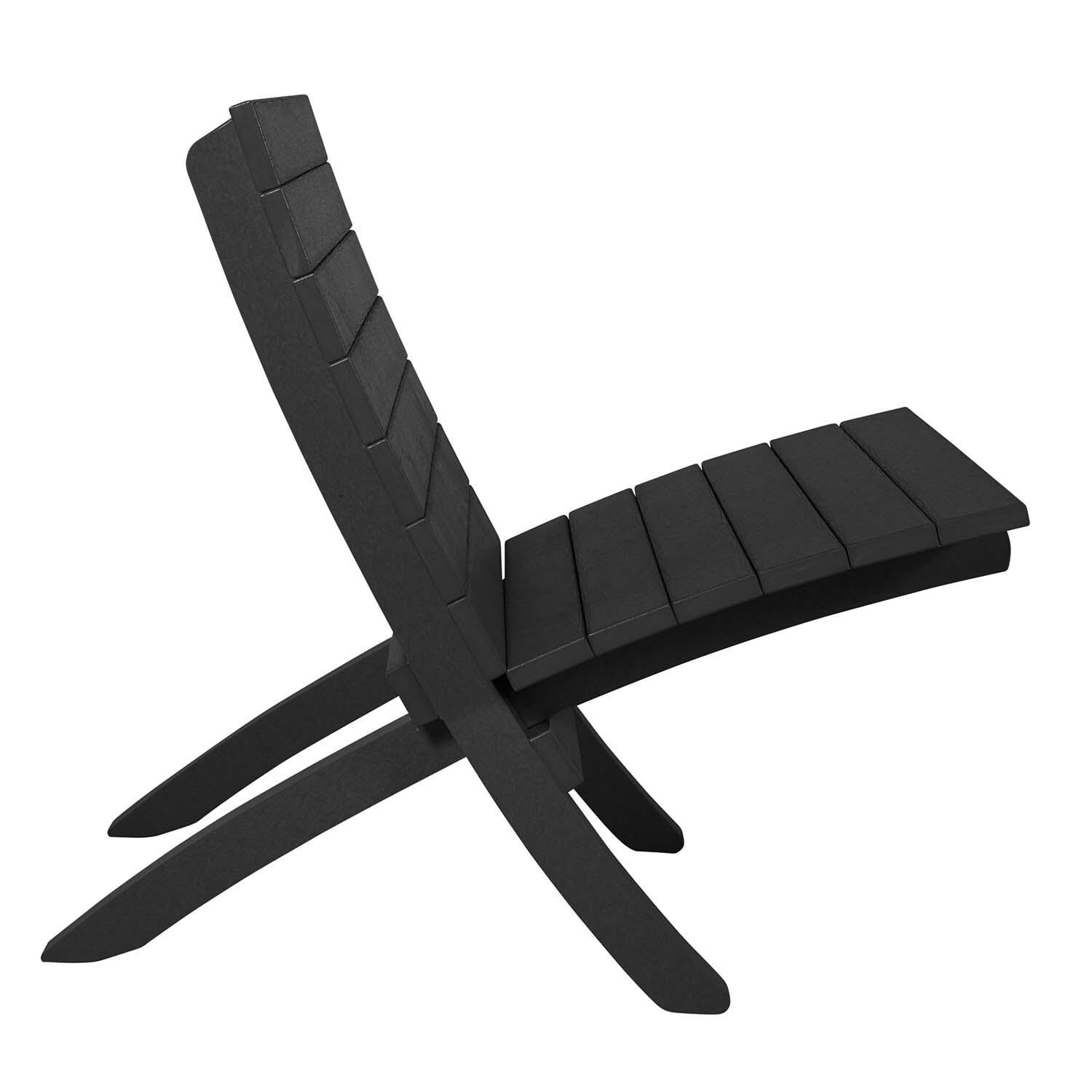 Hazel Cove Recycled Plastic Folding & Stacking Dining Side Chair in Black Sand by Lakeview Outdoor Designs - Side View - White Background thumbnail