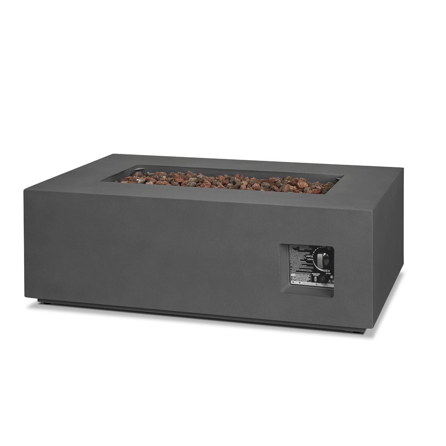 Lakeview Outdoor Designs SC-C9811LP-WSLT Elysian 42-in Rectangle Propane Gas Fire Table - Control - White Background thumbnail