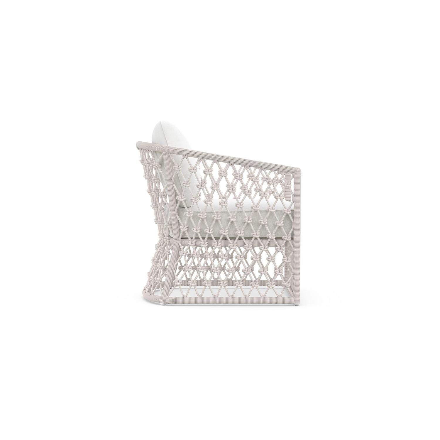 Azzurro Living AME-R06S1-CU Amelia Woven Rope Club Chair in Sand/Cloud - Side - White Background thumbnail