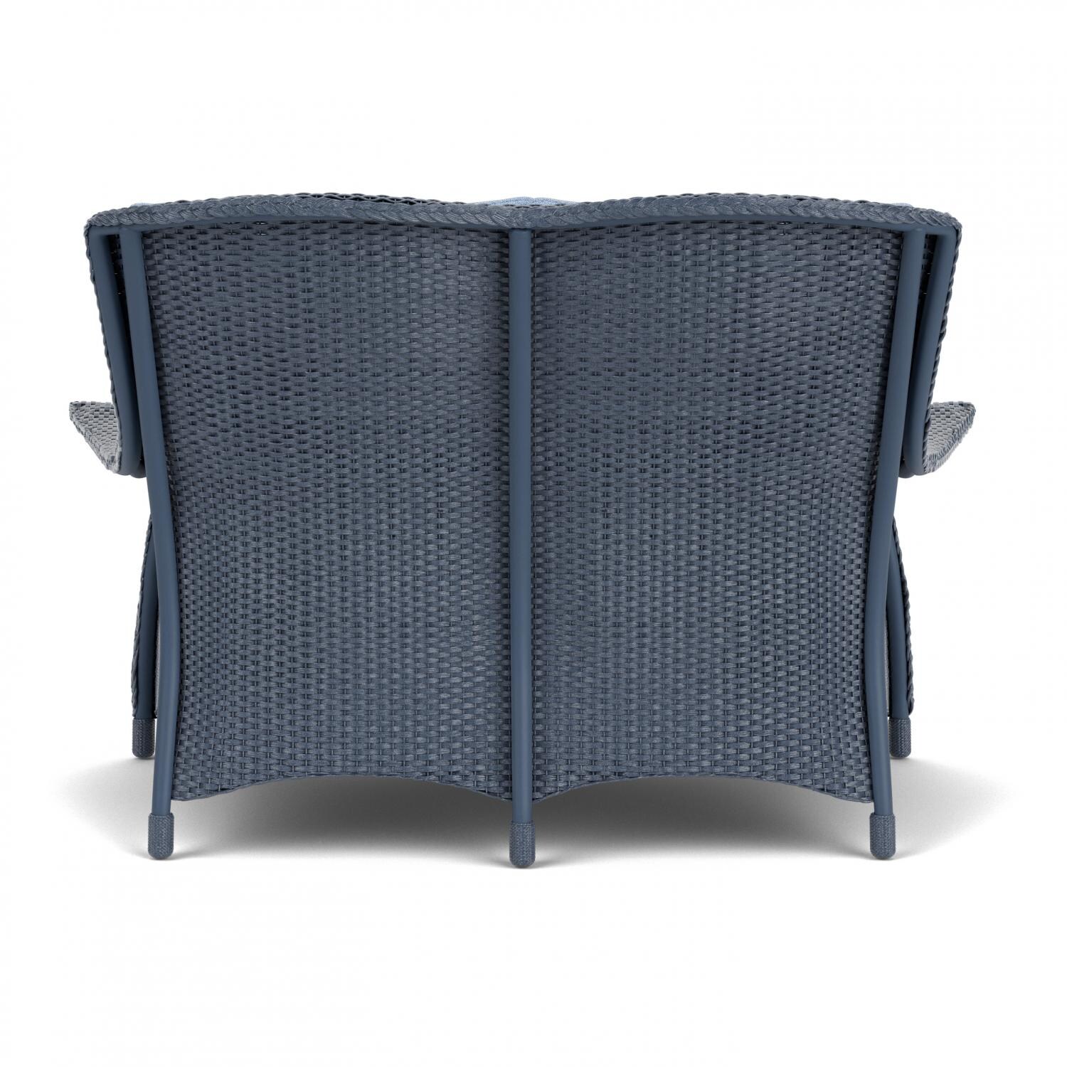 Lloyd Flanders Mandalay Loveseat In Denim Blue Finish With Demo Skyway Fabric - Back thumbnail