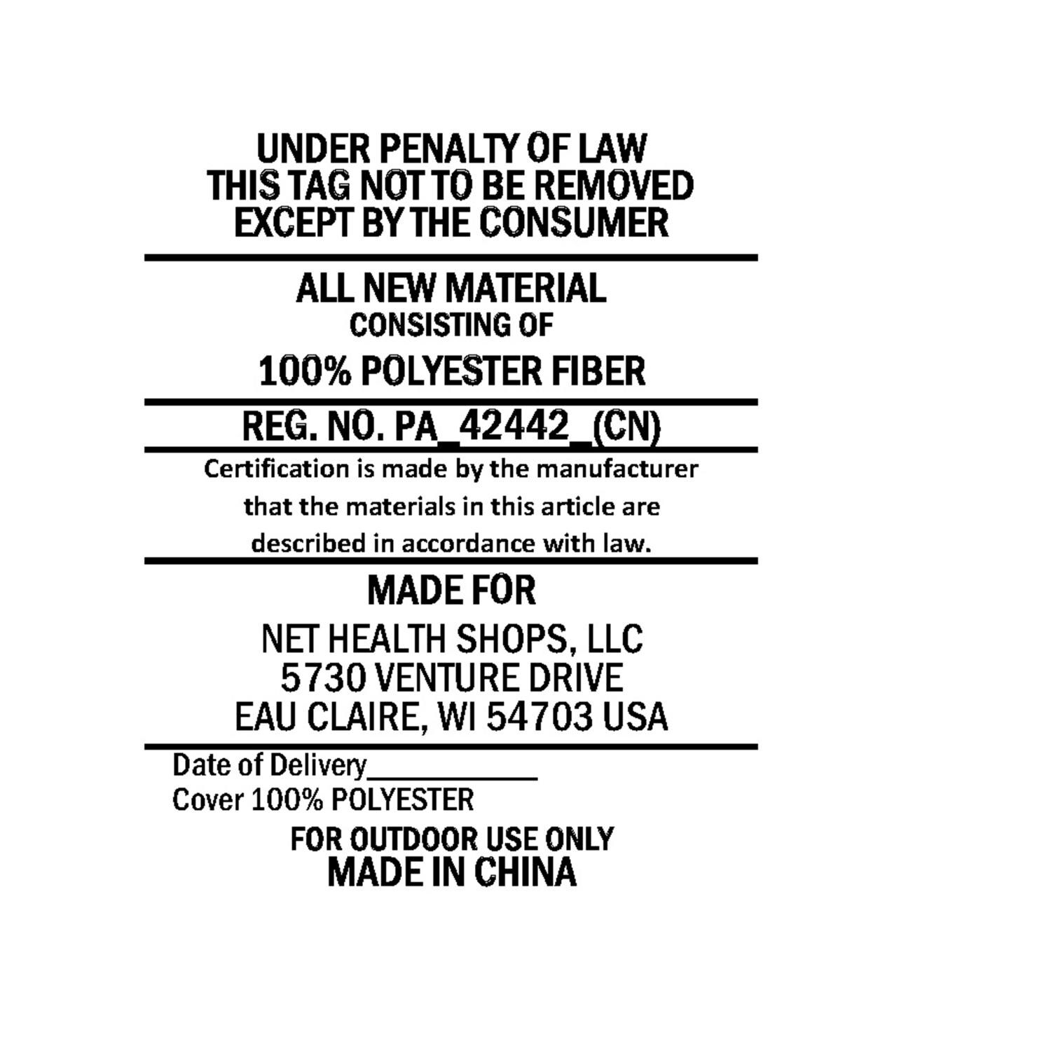 Ultimate Patio Quilted Double Hammock & Pillow - Cool Blue Tropics - Legal - Detail thumbnail