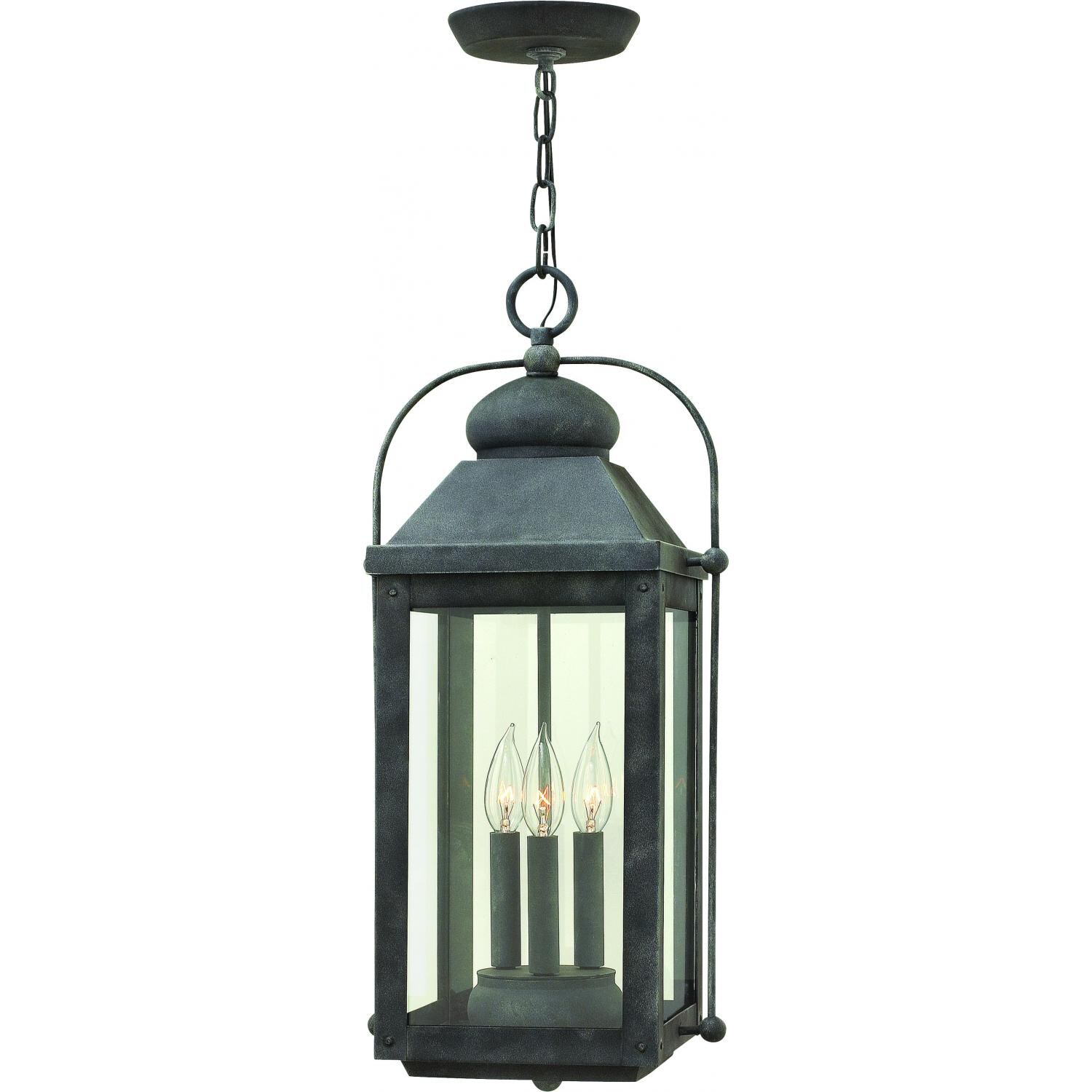 Hinkley Lighting Anchorage 1852DZ 60W Three Light Outdoor Ceiling Light - Aged Zinc thumbnail
