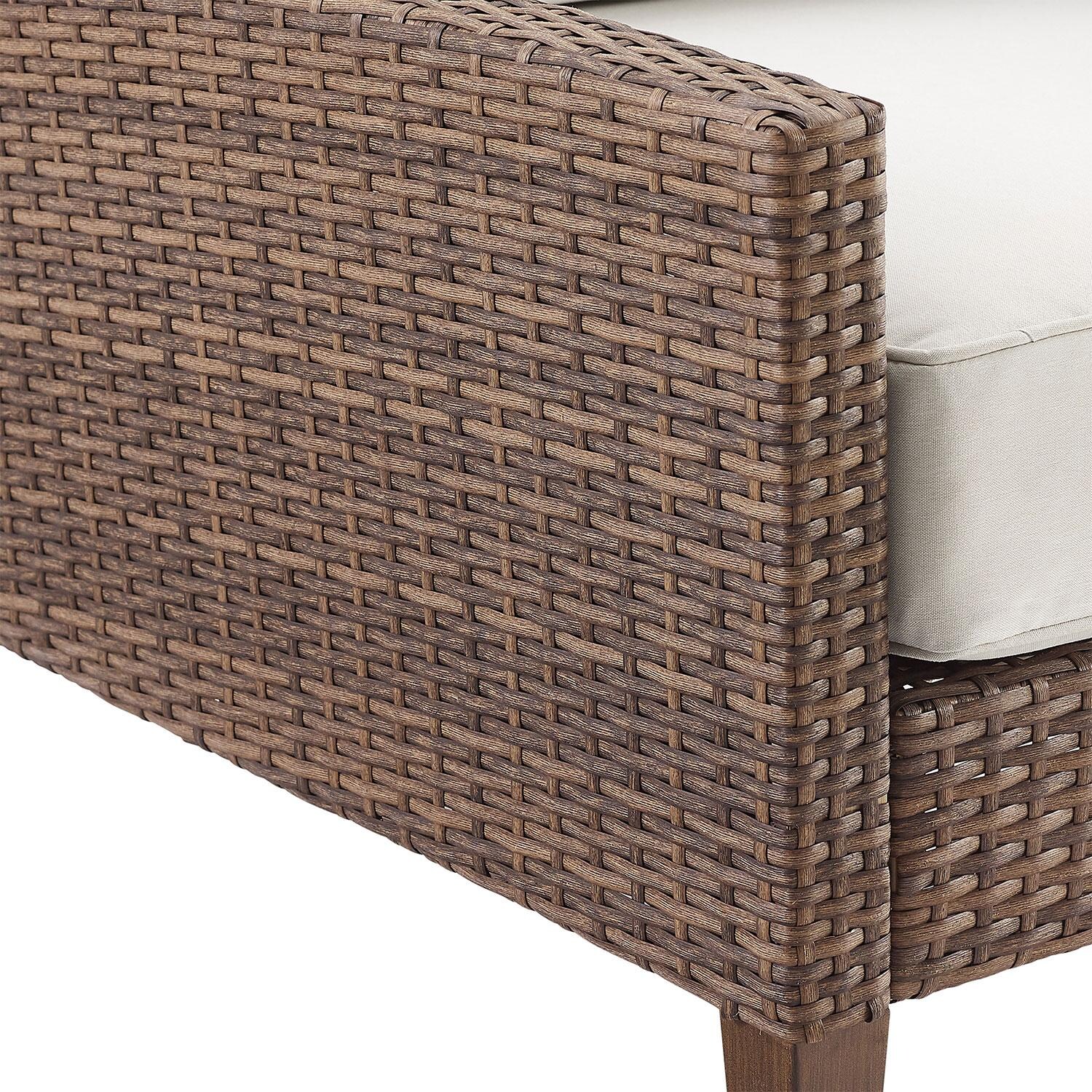 Ultimate Patio UP-92426BR-CR 3Pc Wicker Outdoor Sofa Patio Furniture Set in Creme - Wicker - Detail thumbnail