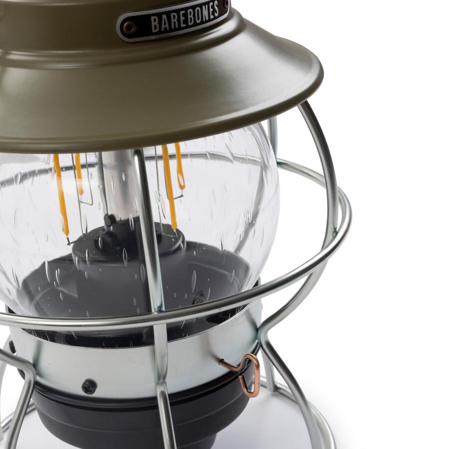 Barebones Living LIV-281 Railroad Lantern - Olive Drab - Flame Off Upper Details thumbnail