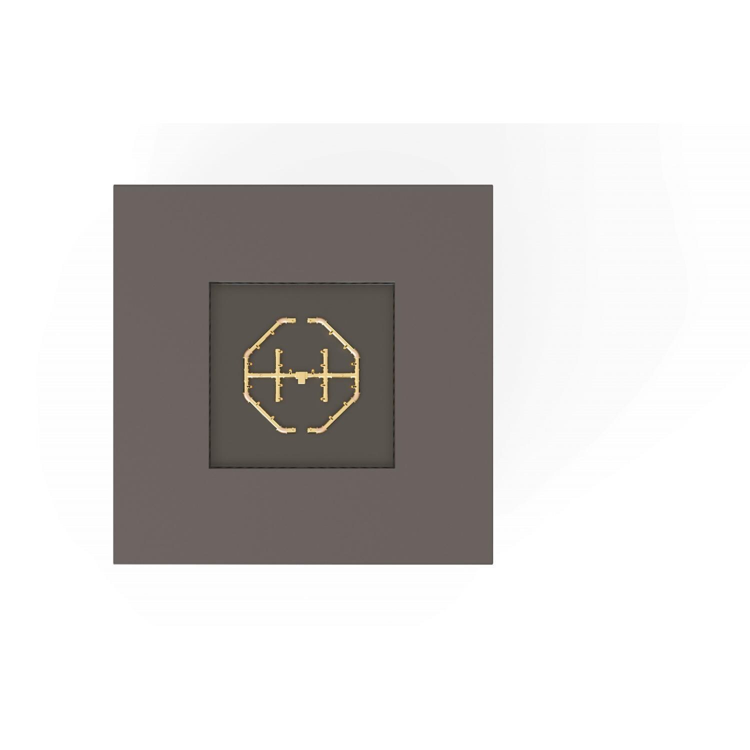 AON 56 Inch Square Powder Coated Steel Natural Gas Fire Pit Table in Charcoal By Warming Trends - Top View - White Background thumbnail