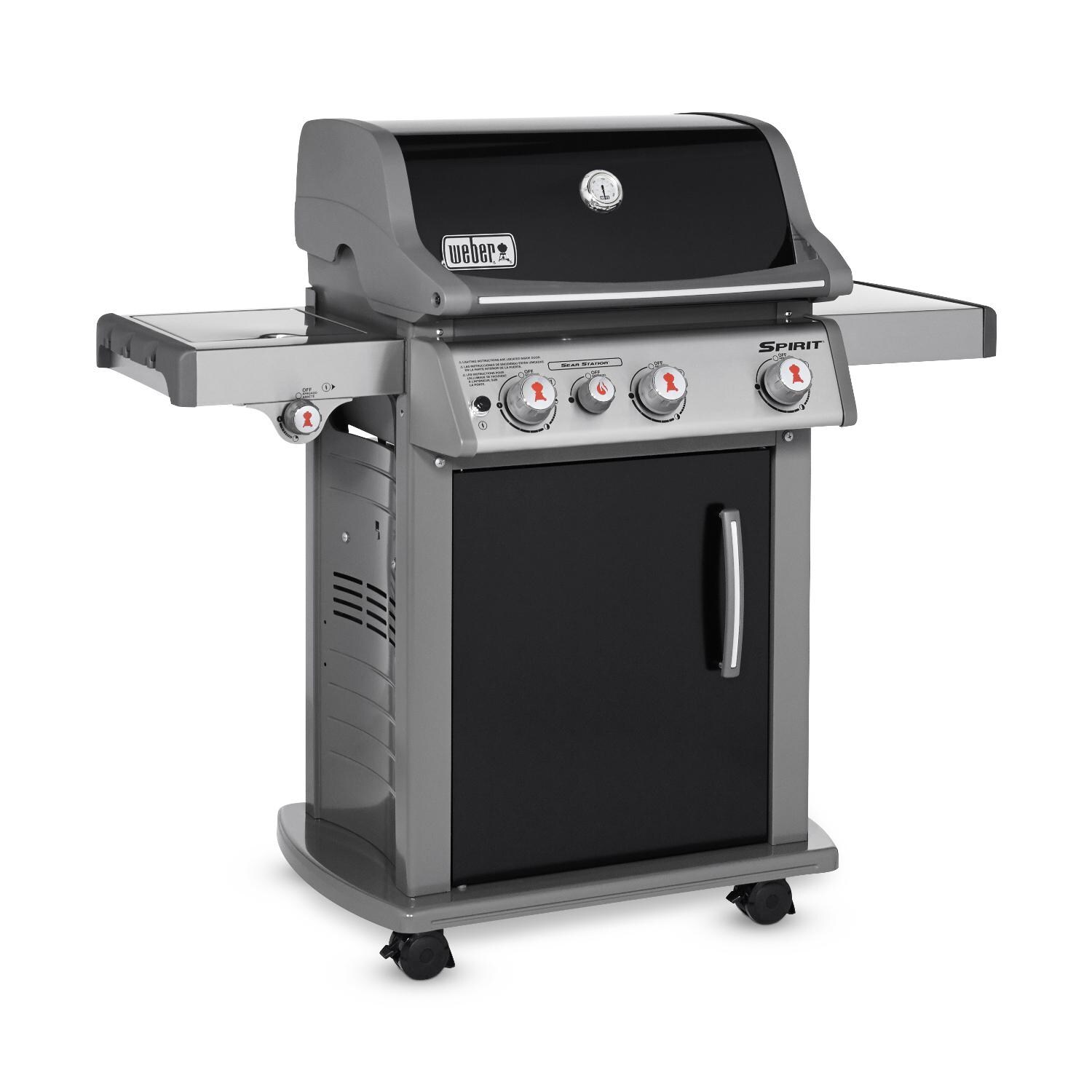 Weber - 46810001 - Spirit E-330 Freestanding Propane Gas Grill W/ Sear Burner & Side Burner - Black - Angled Right thumbnail