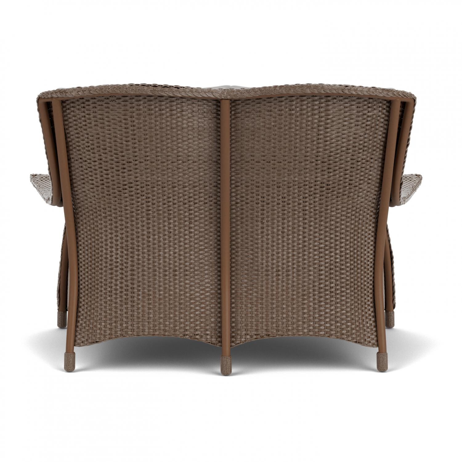 Lloyd Flanders Mandalay Loveseat In Bark Finish With Tundra Dove Fabric - Back thumbnail