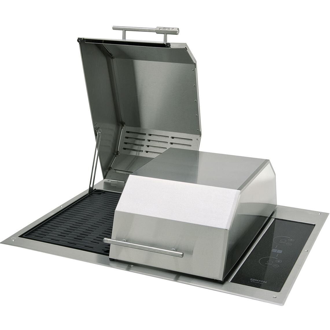 Kenyon All Seasons Texan Built-In Electric Grill - Left Lid Open thumbnail