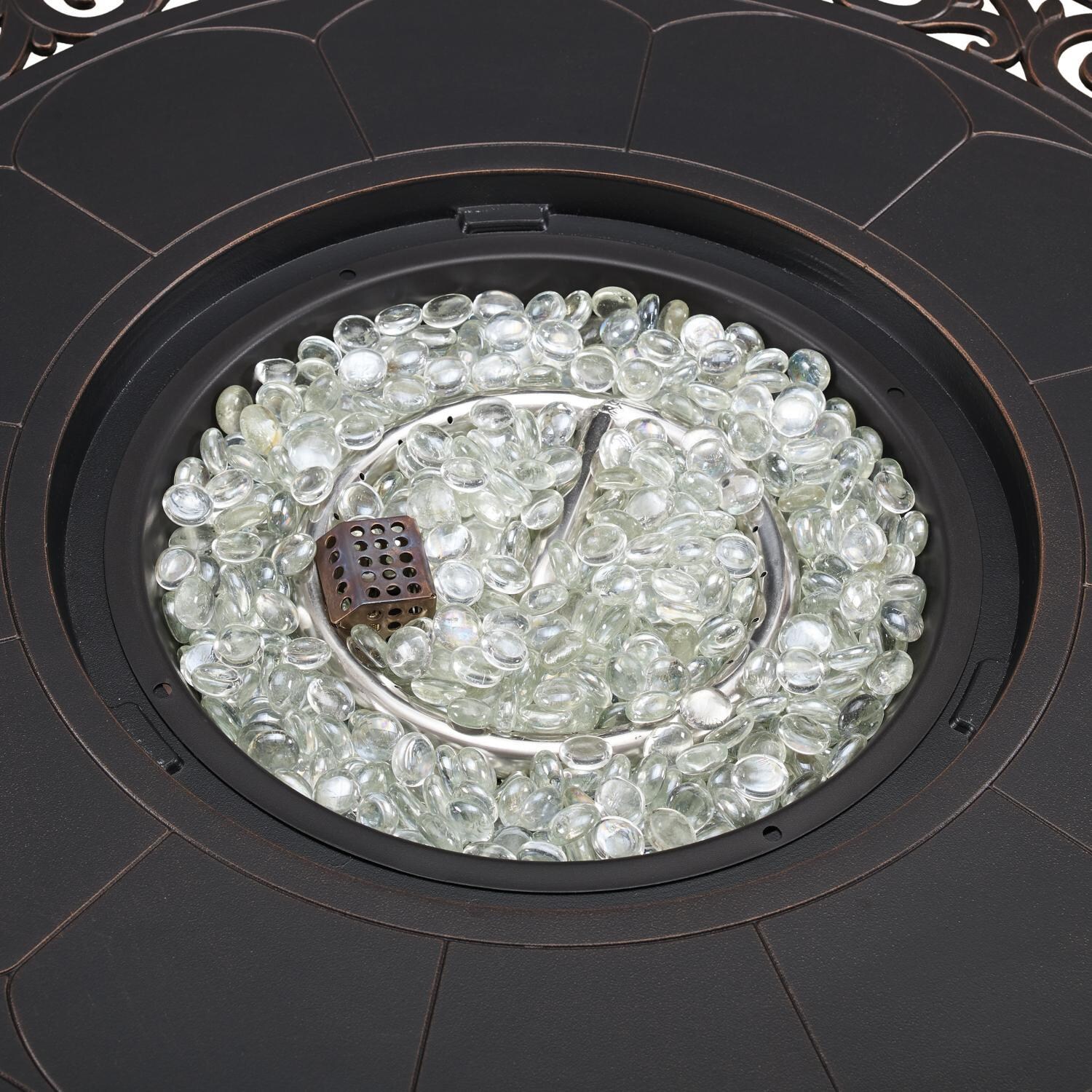 Ultimate Patio 63689 WestCay 34-Inch Round Aluminum Propane Gas Fire Pit - Burner thumbnail