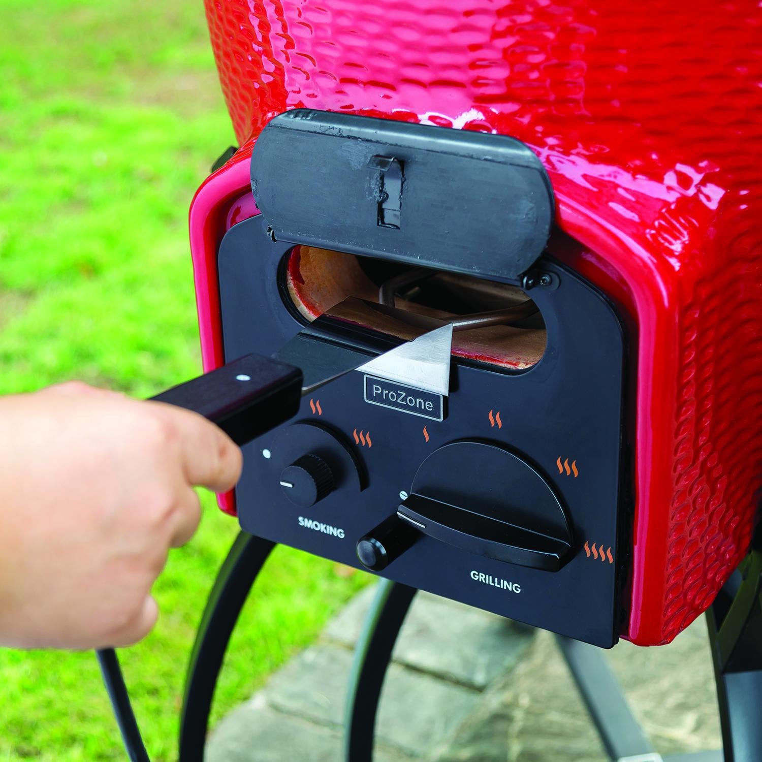 Vision C-R4C1F1-H Professional C-Series Ceramic Kamado Grill - Red - Electric Starter Port thumbnail