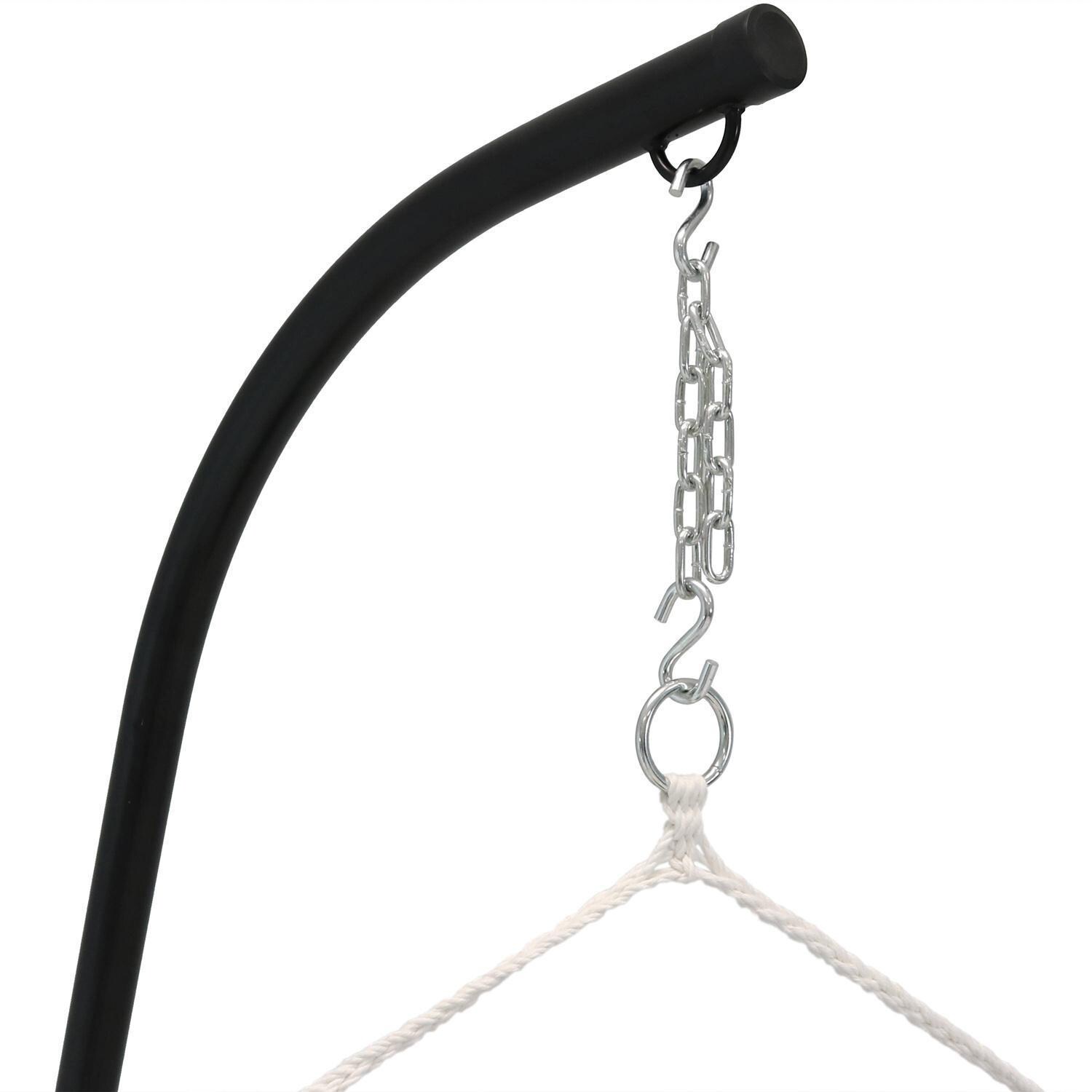 Ultimate Patio Tufted Victorian Hanging Hammock Swing w/ C-Stand - Sea Grass - Hook Detail thumbnail