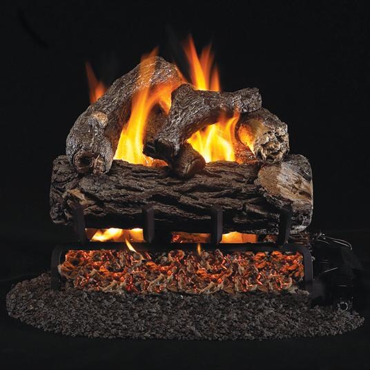 Peterson Real Fyre 12-Inch Golden Oak Designer Plus Gas Log Set With Vented Natural Gas G4 Burner - Match Light