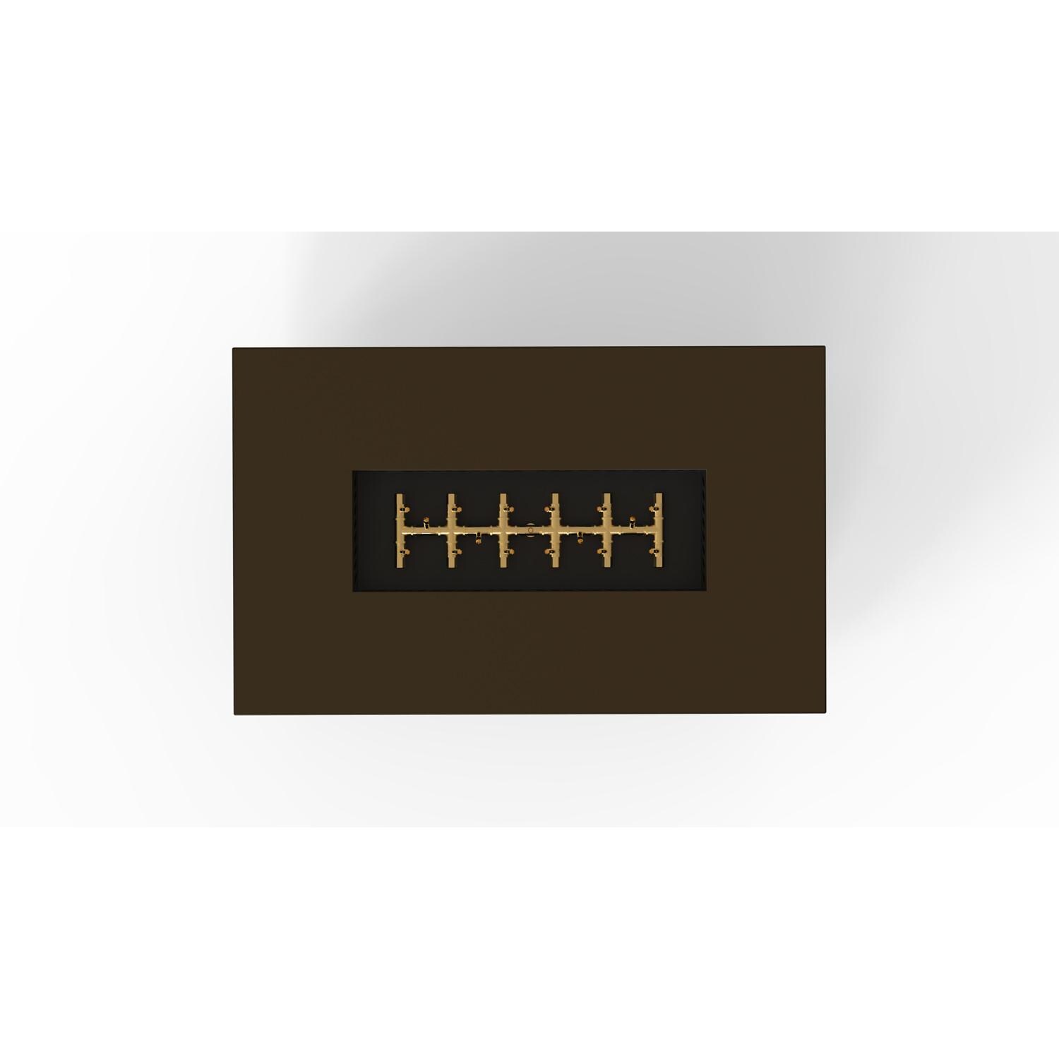 AON 48 x 30 Inch Rectangular Powder Coated Steel Natural Gas Fire Pit Table W/ Mercury Ignition in Bronze By Warming Trends - Top View - White Background thumbnail