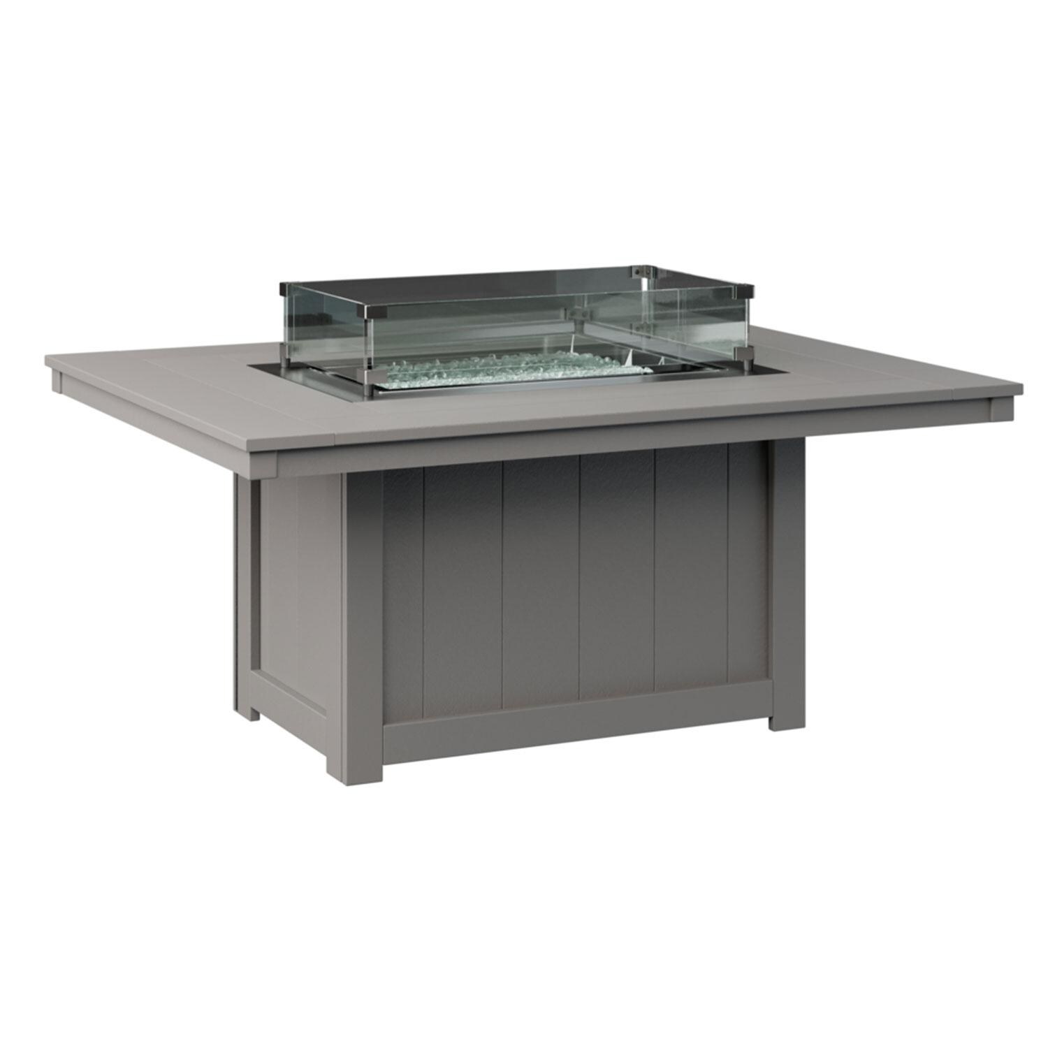 Donoma 54-in Rectangular Recycled Plastic Propane Fire Pit Table in Light Grey by Berlin Gardens