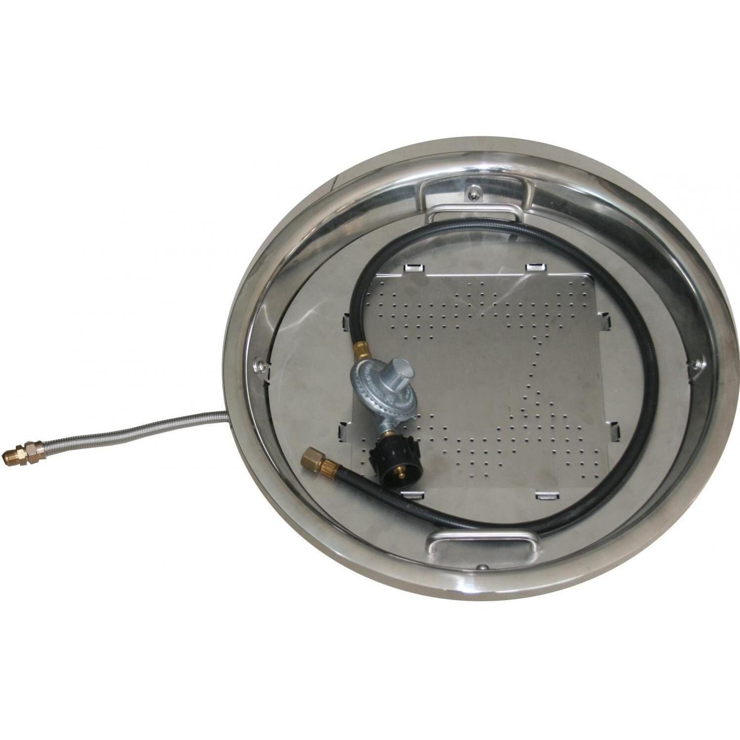 Santa Anita 5 Piece Cast Aluminum Patio Fire Pit Conversation Seating Set W/ Swivel Rockers by Darlee - Fire Pit Burner - White Background thumbnail