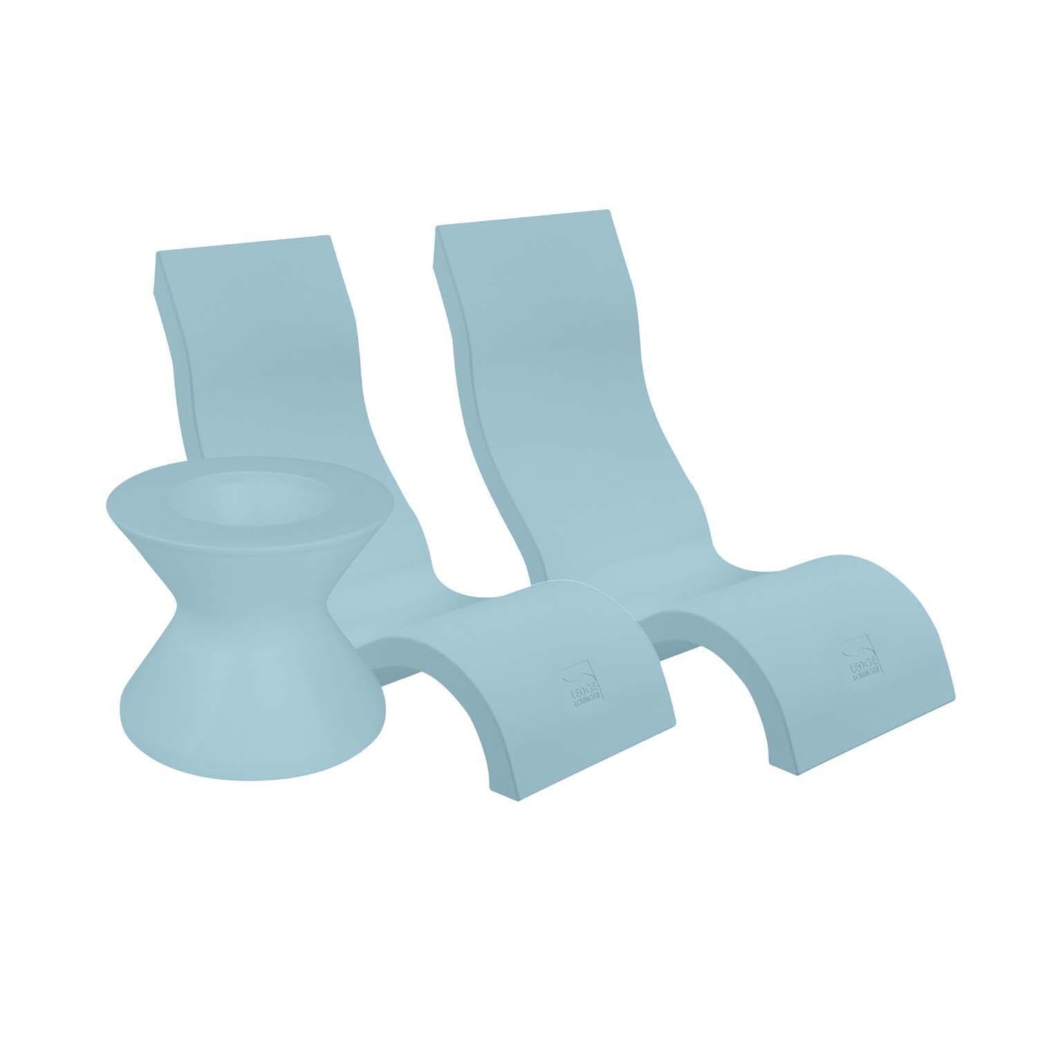 Signature 3 Pc Polyresin Seating Set in Frost by Ledge Lounger