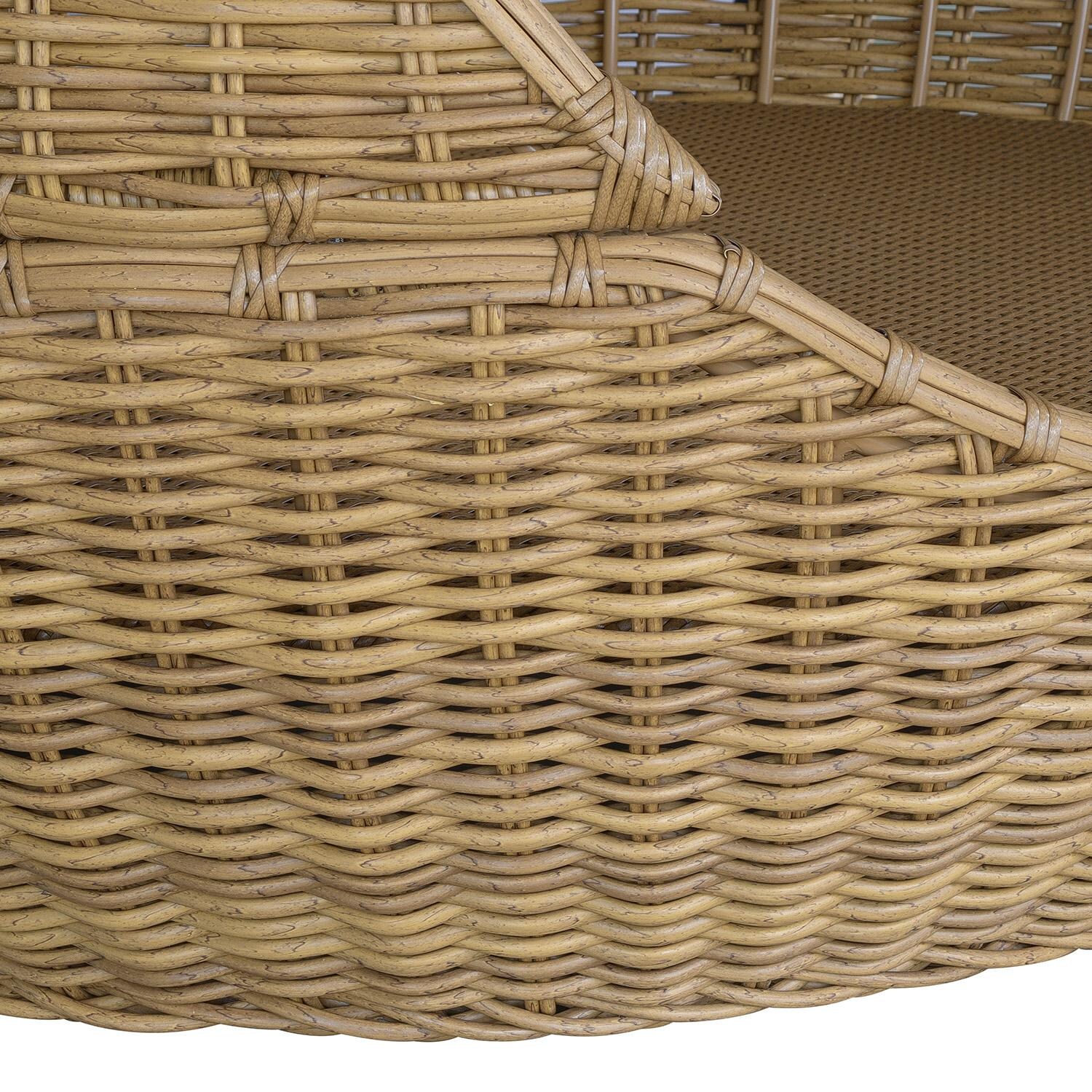 Playa Resin Wicker Daybed in Medium Wood/Soothe Pearl by Sunset West - Wicker - Detail thumbnail