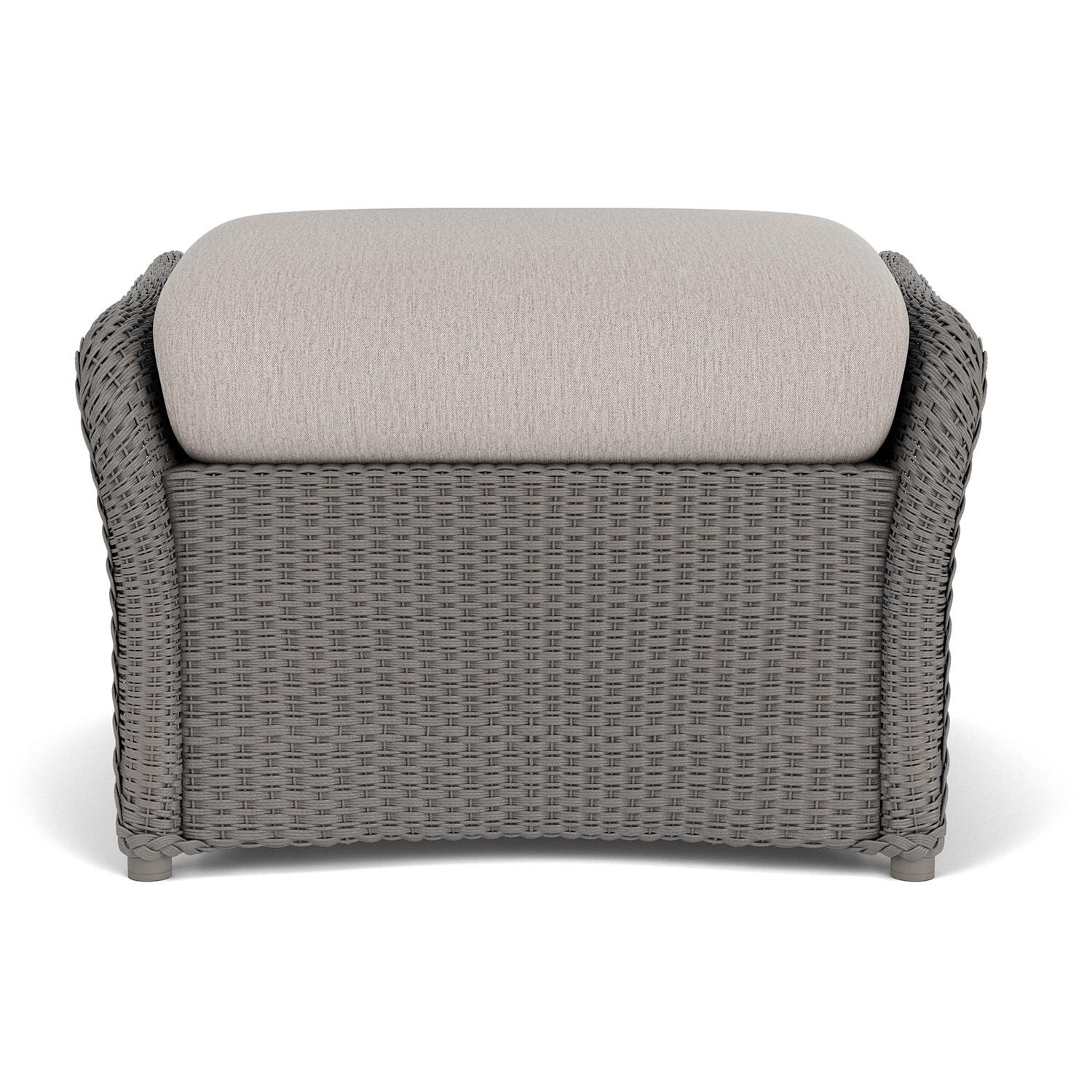 Lloyd Flanders Weekend Retreat Woven Ottoman in Pewter Finish W/ Remy Cloud Fabric thumbnail