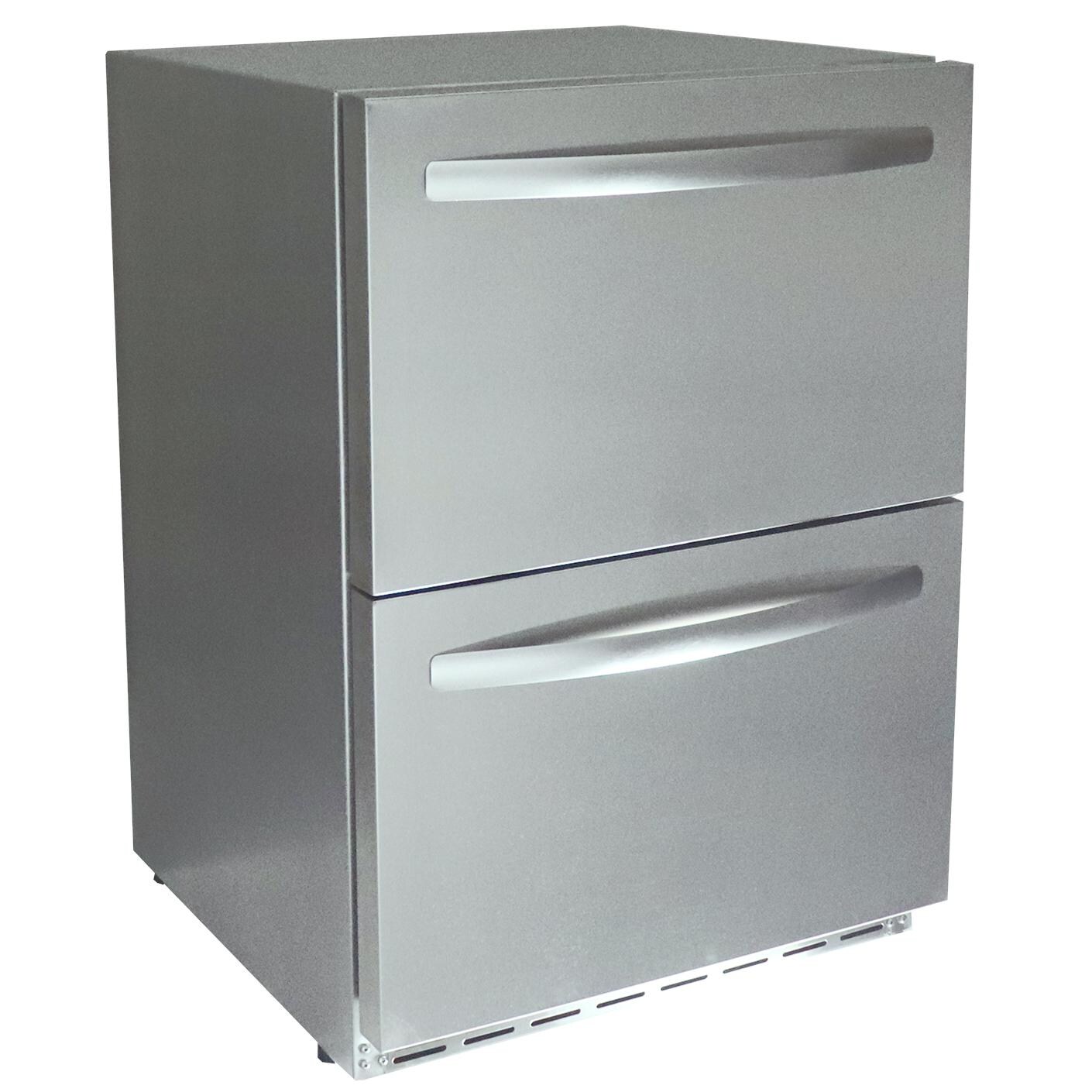 RCS REFR4 24-Inch 5.2 Cu. Ft. Outdoor Rated Dual Drawer Compact Refrigerator - Angled View thumbnail
