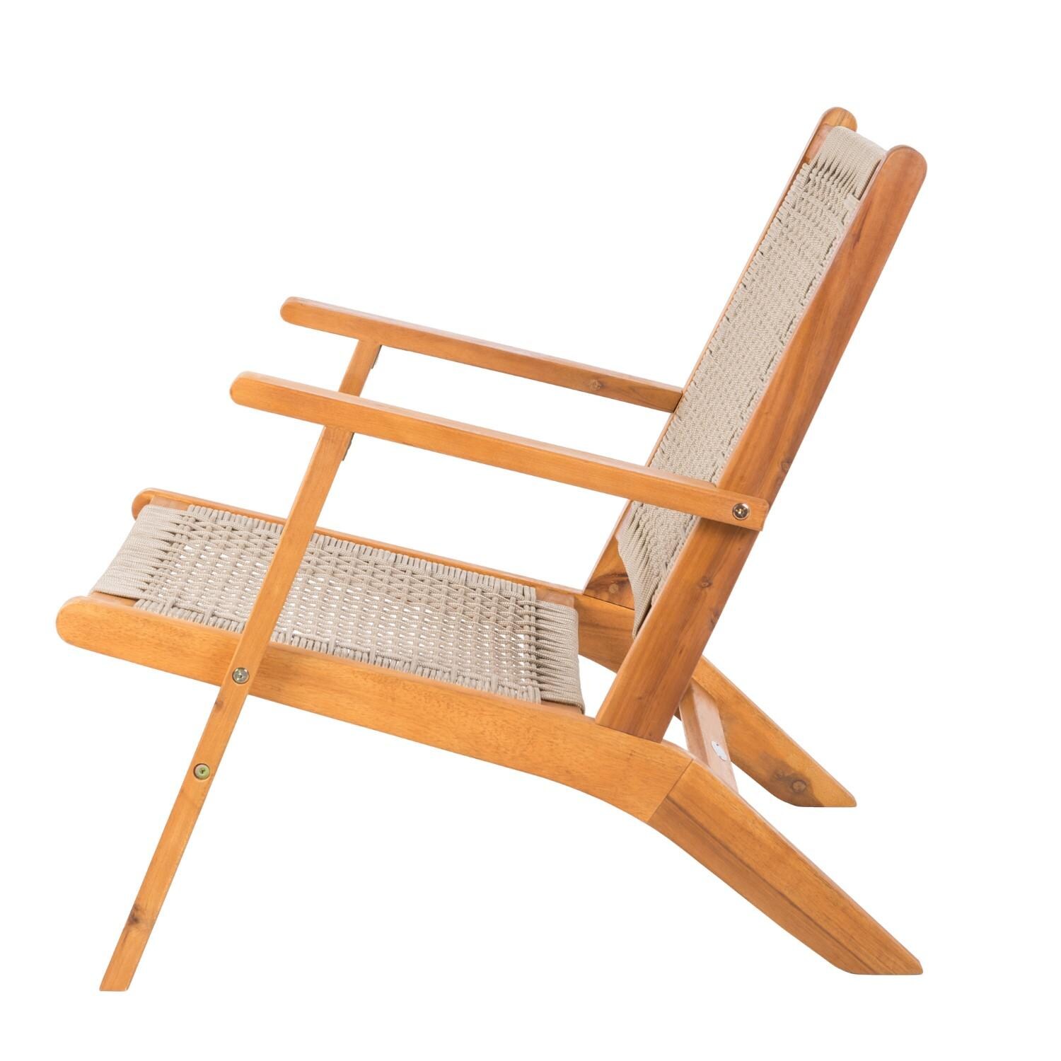 Crewview Natural Stain Outdoor Chair by Ultimate Patio - Side - White Background