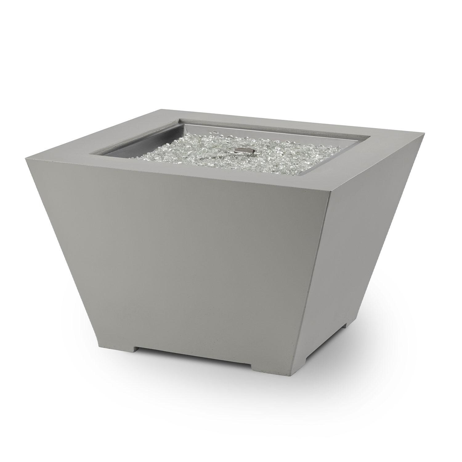 Cove 37 Inch Square GFRC Propane Fire Bowl in Natural Gray by The Outdoor GreatRoom Company - Off - White Background thumbnail