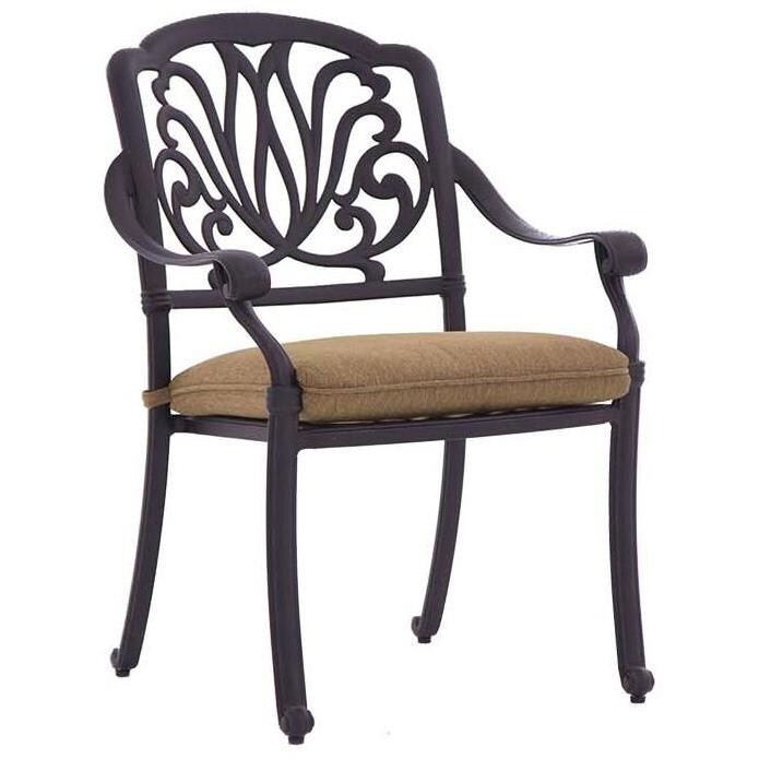 Elisabeth Cast Aluminum Dining Chair in Antique Bronze/Sesame by Darlee