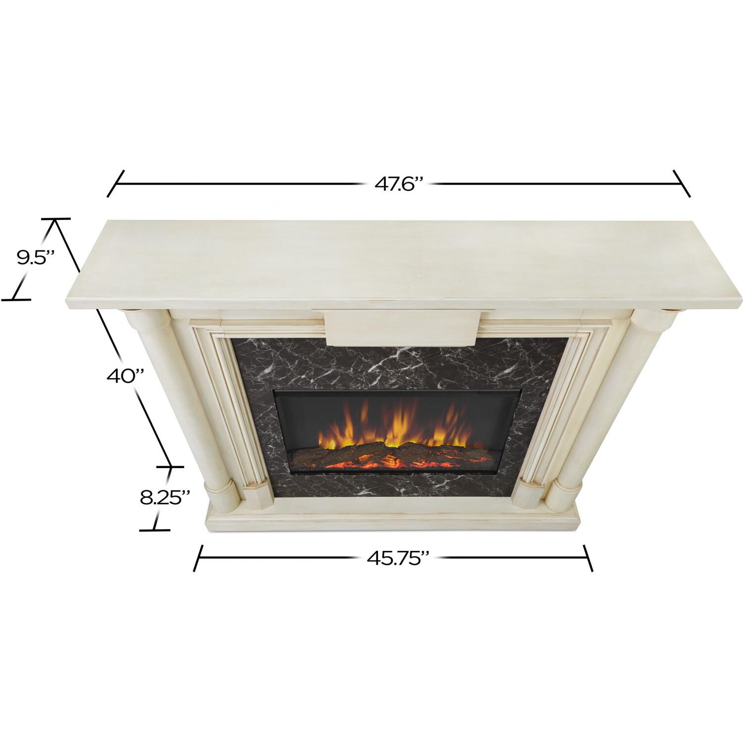 Real Flame Maxwell Electric Fireplace - Dims - Whitewash thumbnail