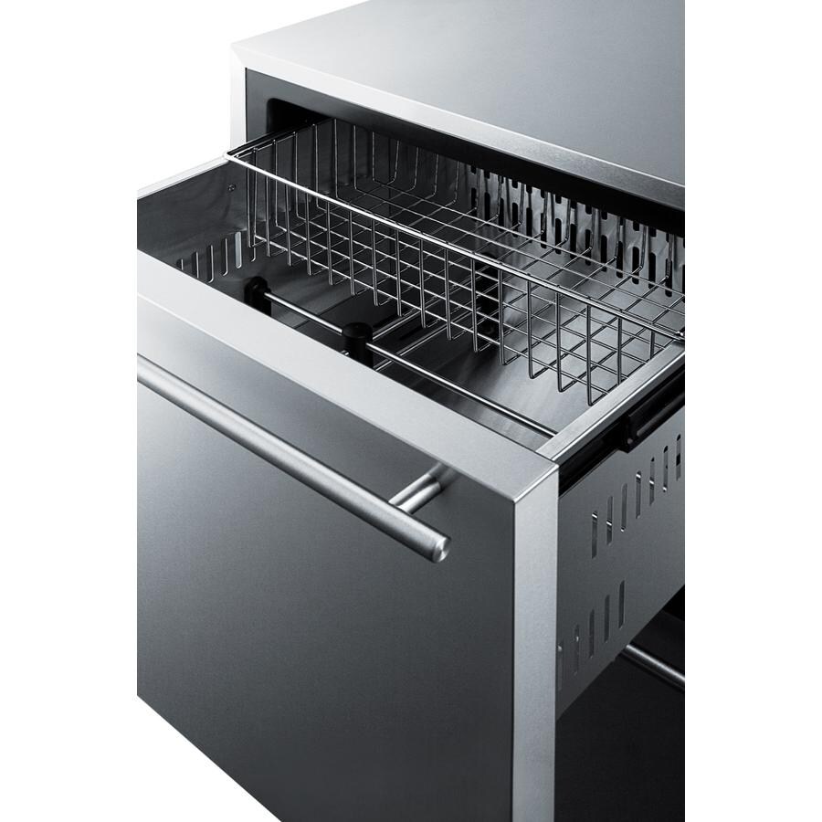 Summit 24-Inch 3.54 Cu. Ft. Outdoor Double Drawer Compact Freezer - Open View thumbnail