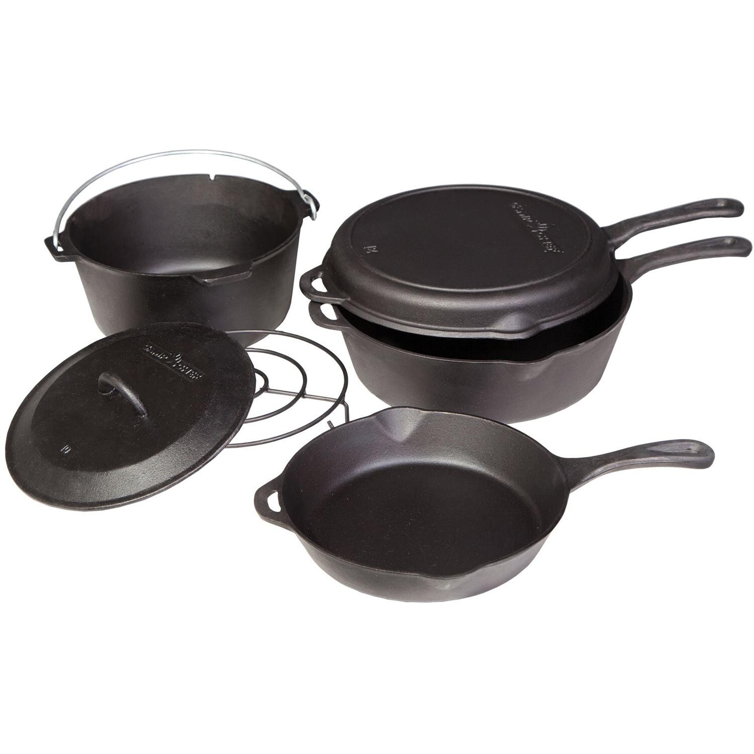 Camp Chef 6-Piece Seasoned Cast Iron Cookware Set - CBOX6