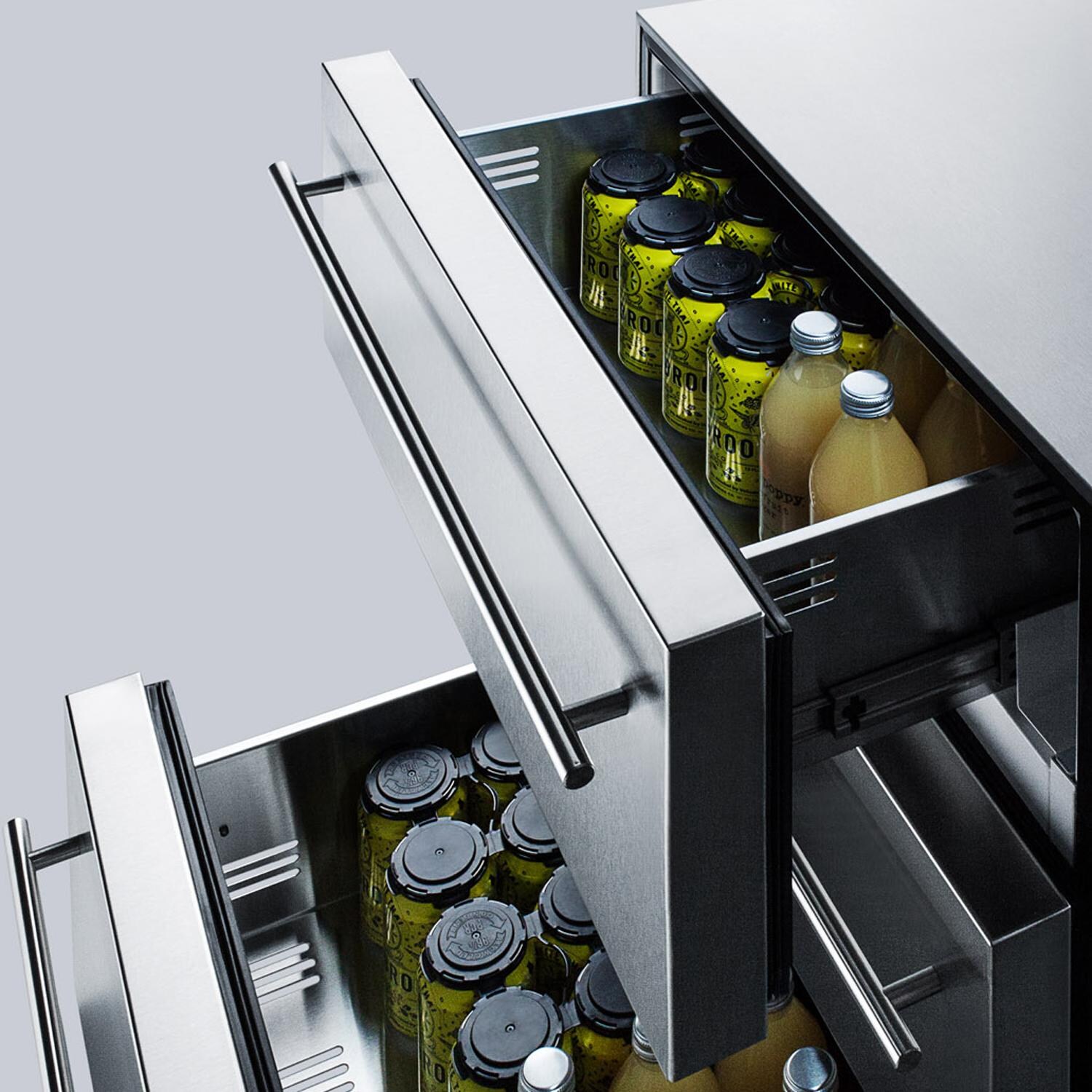 Summit Commercial SP6DSSTBOS7THINADA 24-Inch 3.1 Cu. Ft. ADA Compliant Outdoor Rated Refrigerator Drawers With Professional Handles - Drawer Detail thumbnail