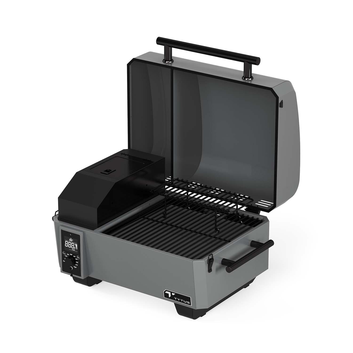 TYTUS TDT-GHS-SMOK Emberwood Pellet Smoker - Lid Open - White Background thumbnail