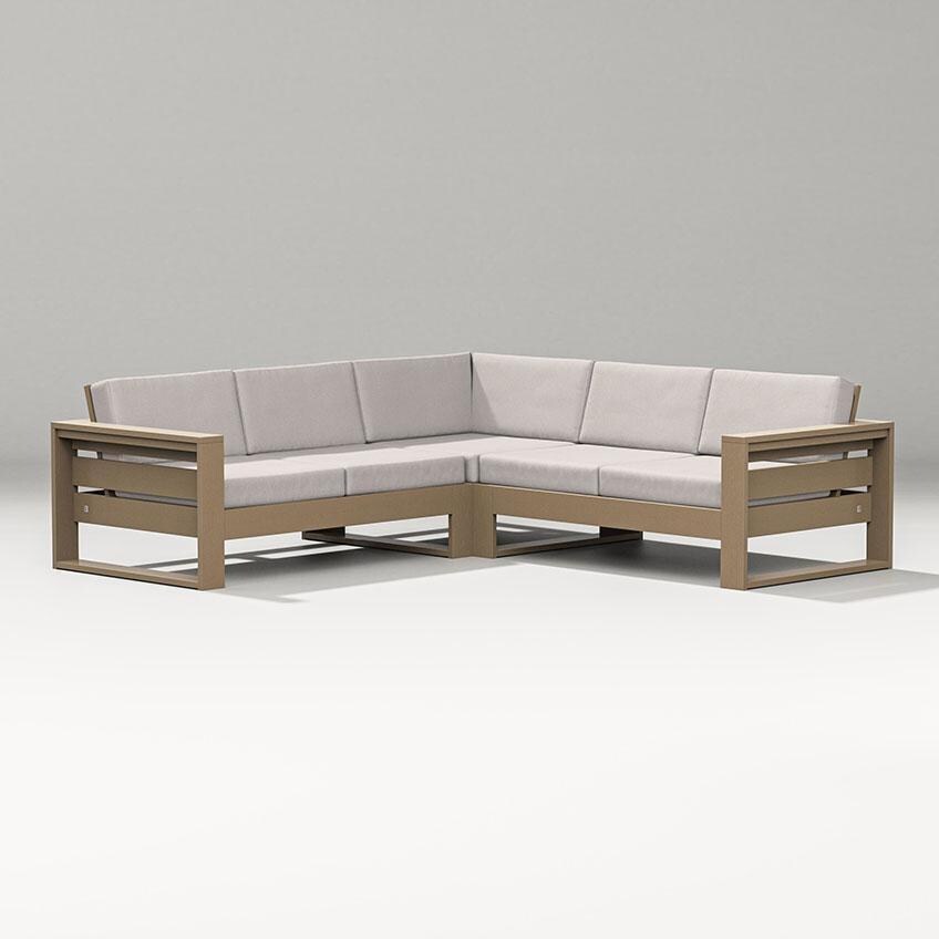 Latitude 4 Person Sectional Sofa in Vintage Sahara/Dune Burlap By PW Designer Series - Display - White Background thumbnail