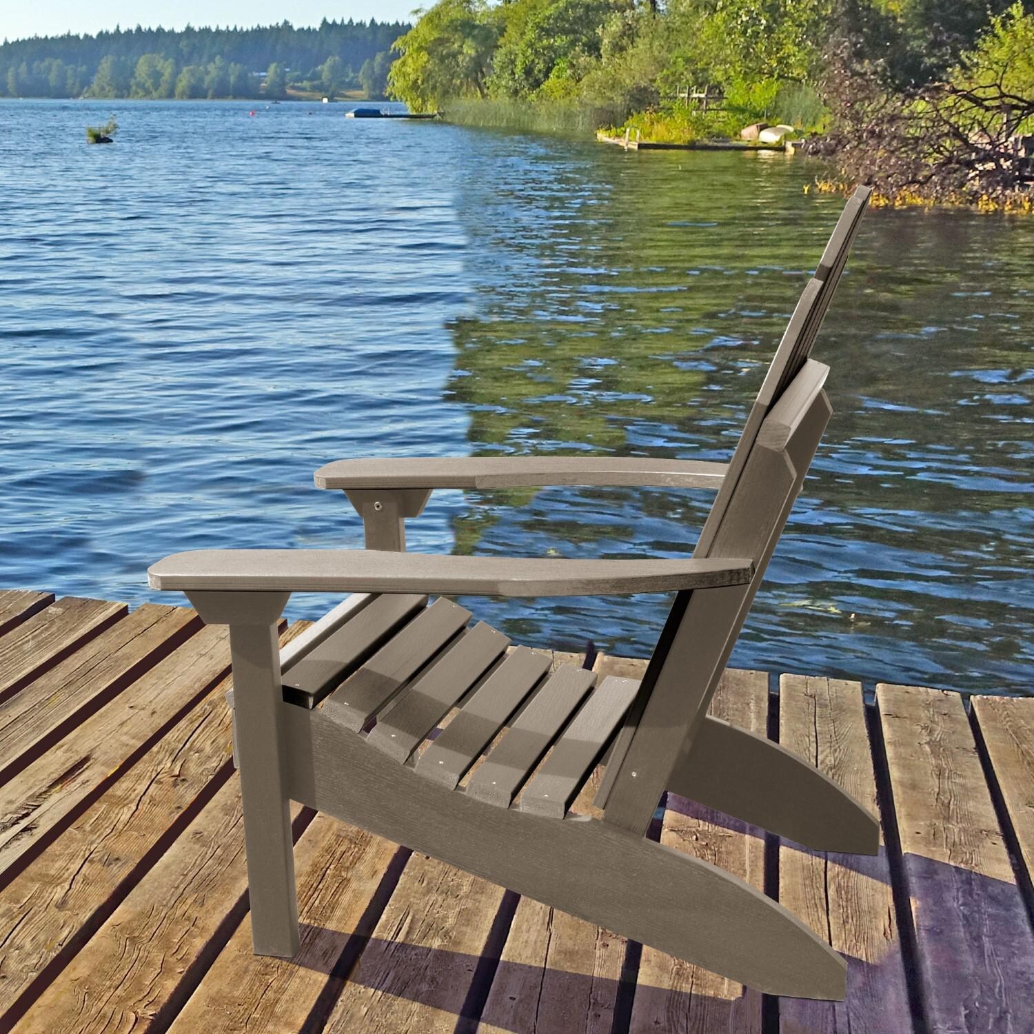 Lakeview The Charmville Adirondack Chair - Woodland Brown - Side View thumbnail