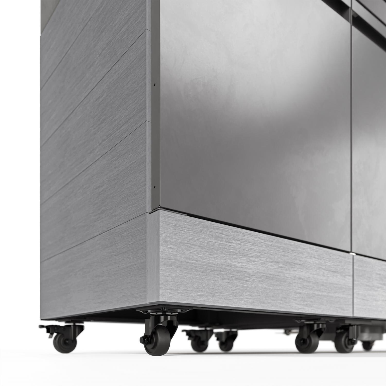 TYTUS Fresno Series 5-Burner Propane Island Grill in Gunmetal + Carbon Wood w/ Cover & Griddle - Casters - Detail thumbnail