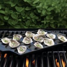 Flame-Friendly 11 X 9-Inch Ceramic Seafood Rack image
