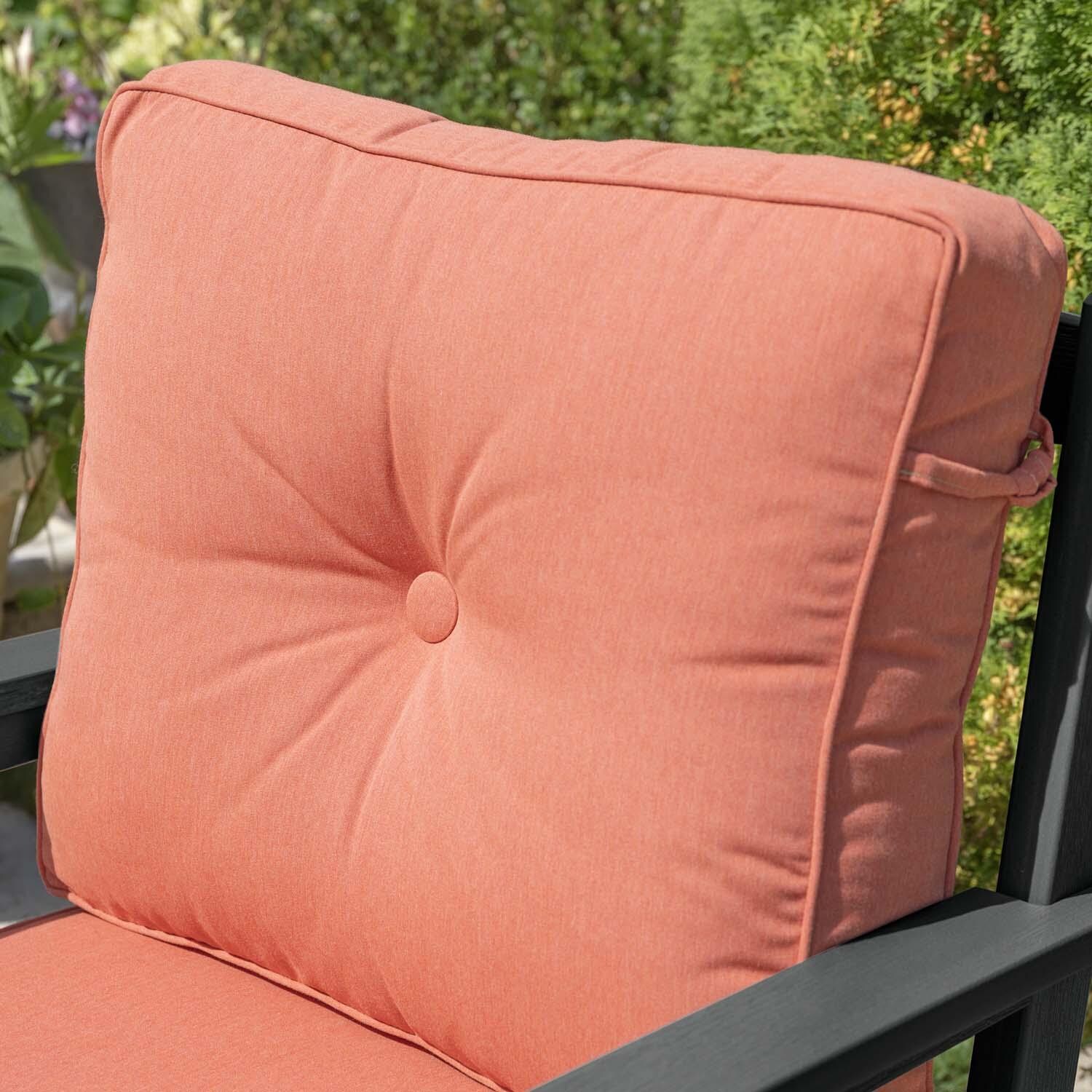 Blushing Bay 3 Pc Recycled Plastic Seating Set in Canvas Persimmon/Black by Lakeview Outdoor Designs - Cushion - Detail thumbnail