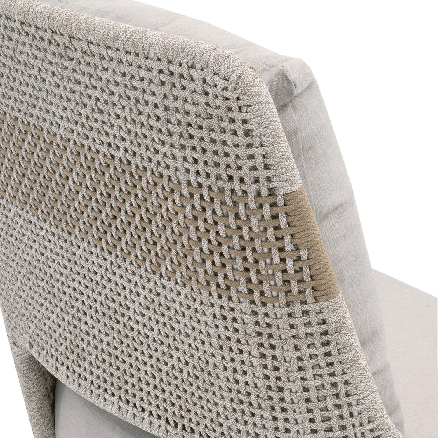 Cocoa Way Woven Rope Club Chair in Taupe & White By Lakeview - Rope Detail thumbnail