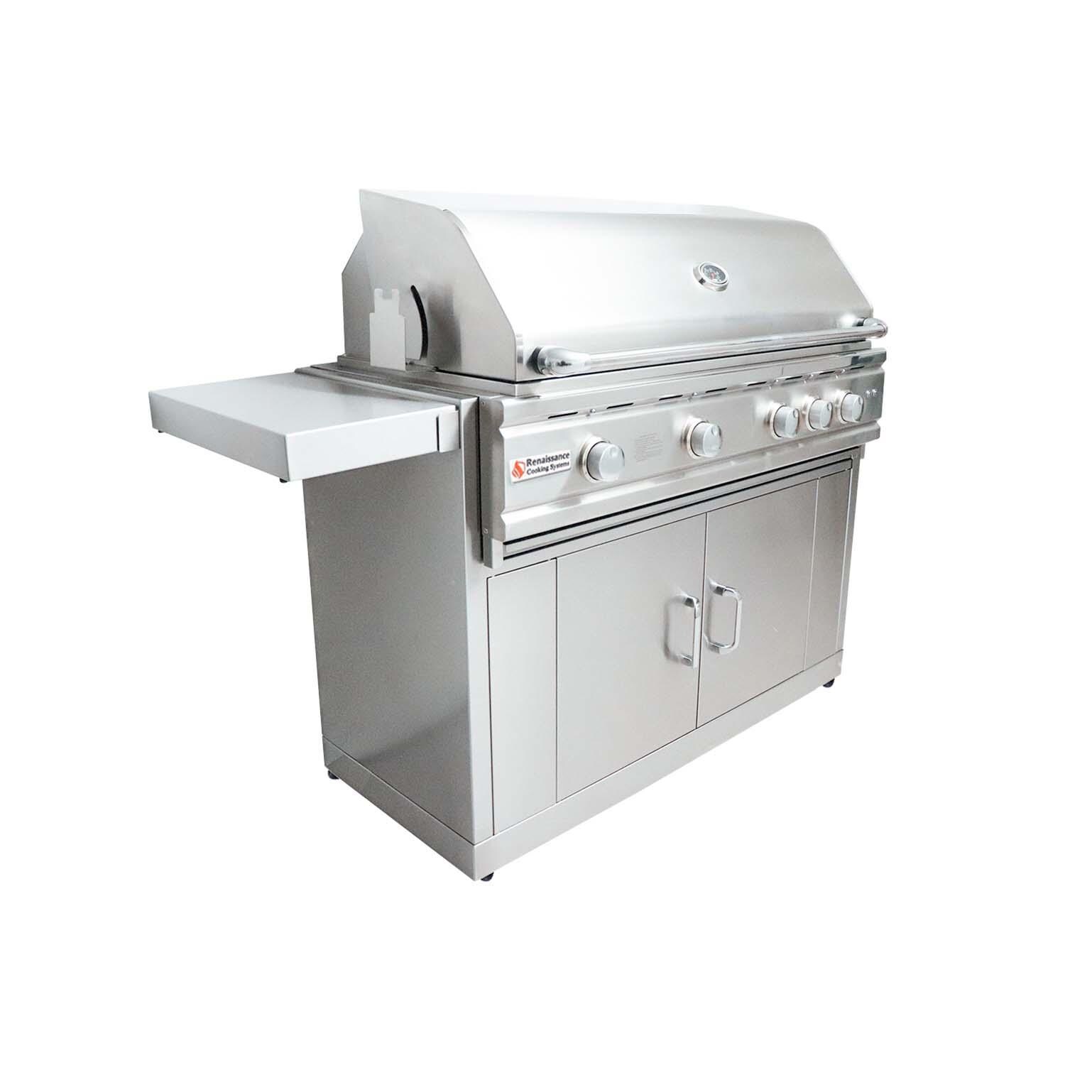 RCS RON42BLPCK Cutlass Pro 42 Inch Propane Grill - Left Angled View Lights Off - White Background thumbnail