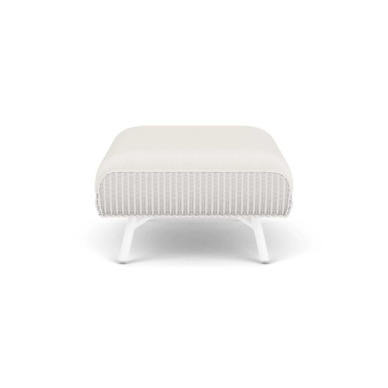 Lloyd Flanders Essence Ottoman W/Sailcloth Salt Fabric - White Finish - Side thumbnail