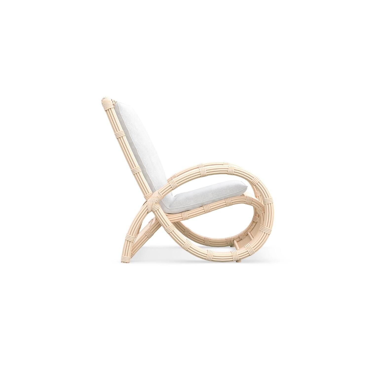 Azzurro Living PAL-W05S1-CU Paloma Wicker Club Chair in Almond/Cloud - Side - White Background thumbnail