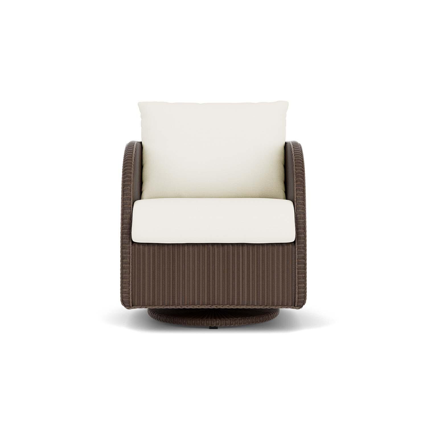 Lloyd Flanders Essence Swivel Glider Lounge Chair W/Sailcloth Salt Fabric - Bark Finish thumbnail