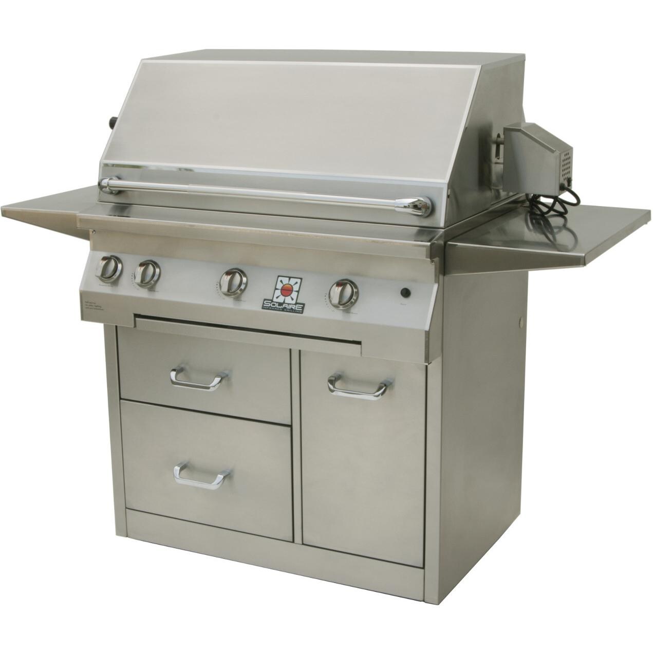 Solaire 36 Inch Infrared Gas Grill With Rotisserie On Premium Cart thumbnail